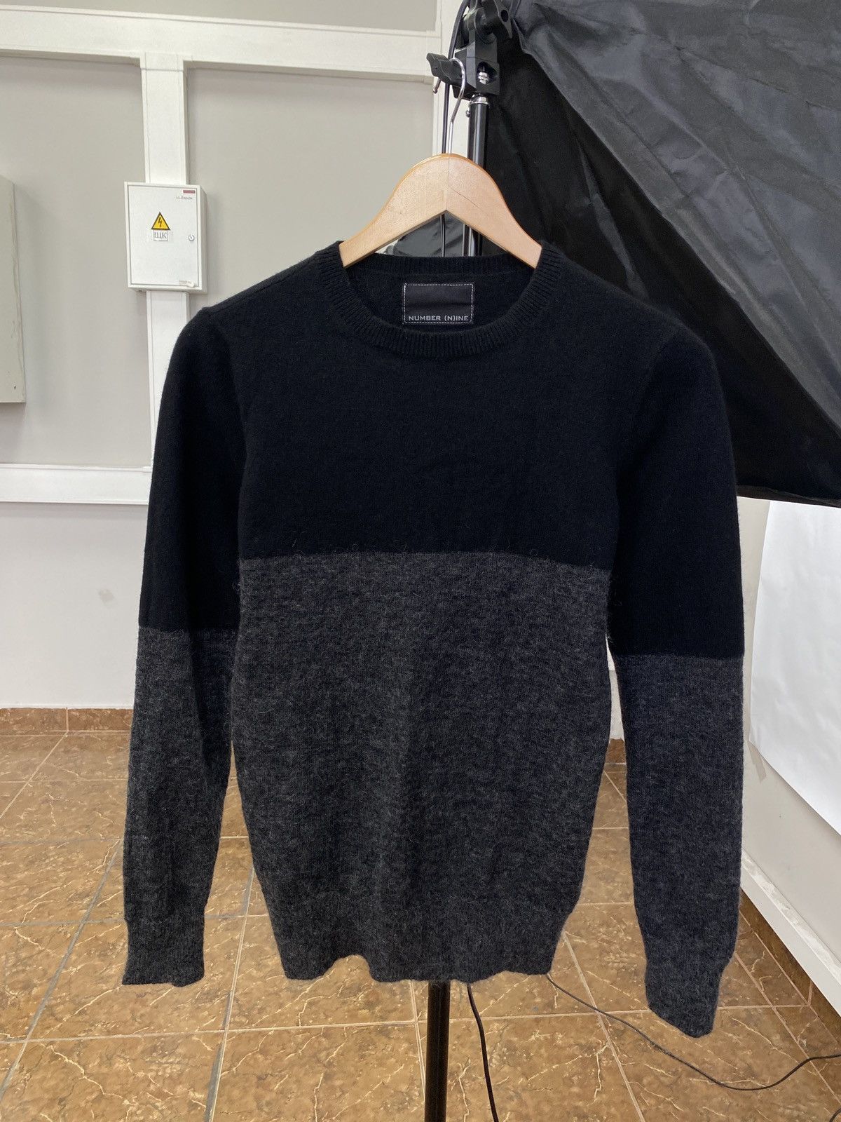 Pre-owned Number N Ine Number (n)ine Wool Mohair Knit Sweater Retro Hype Y2k In Black