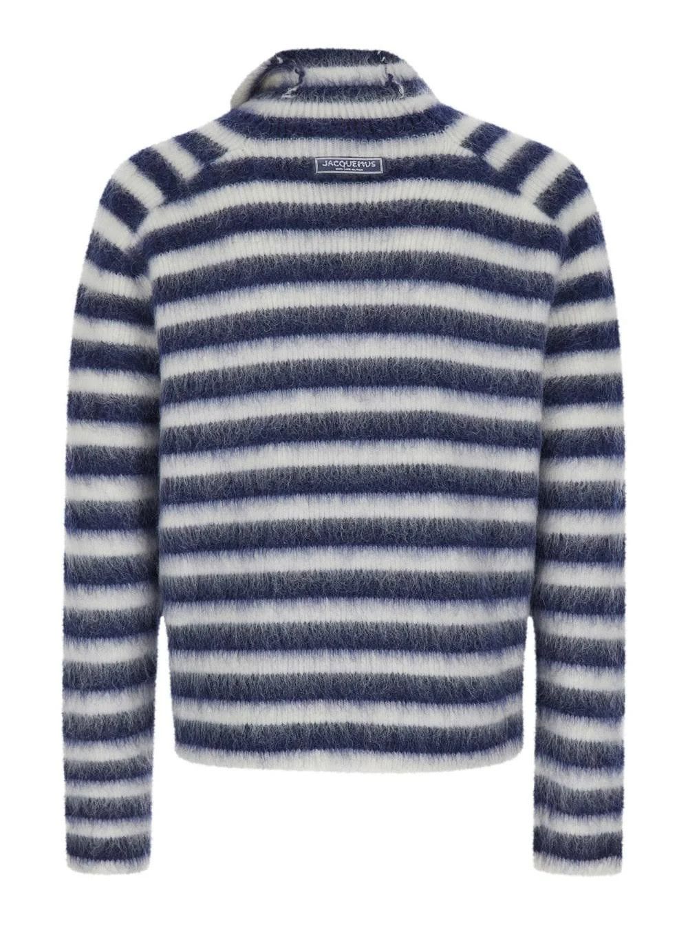 Jacquemus o1s22i1n1024 Marina's Mohair Sweater in White/Blue Size US S / EU 44-46 / 1 - 2 Thumbnail
