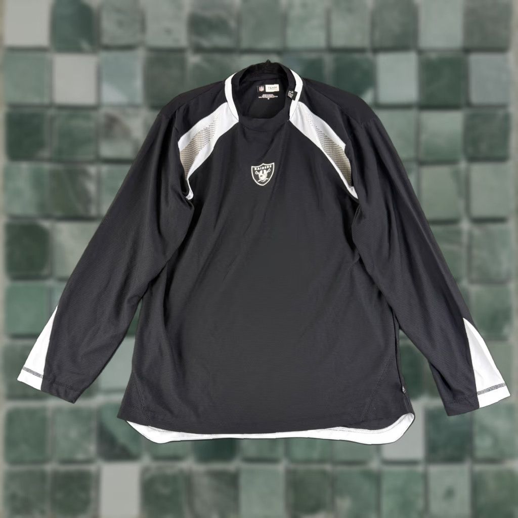 NFL NFL Raiders Shirt Mens Medium Black White Long Sleeve Pullover Size US M / EU 48-50 / 2 - 1 Thumbnail