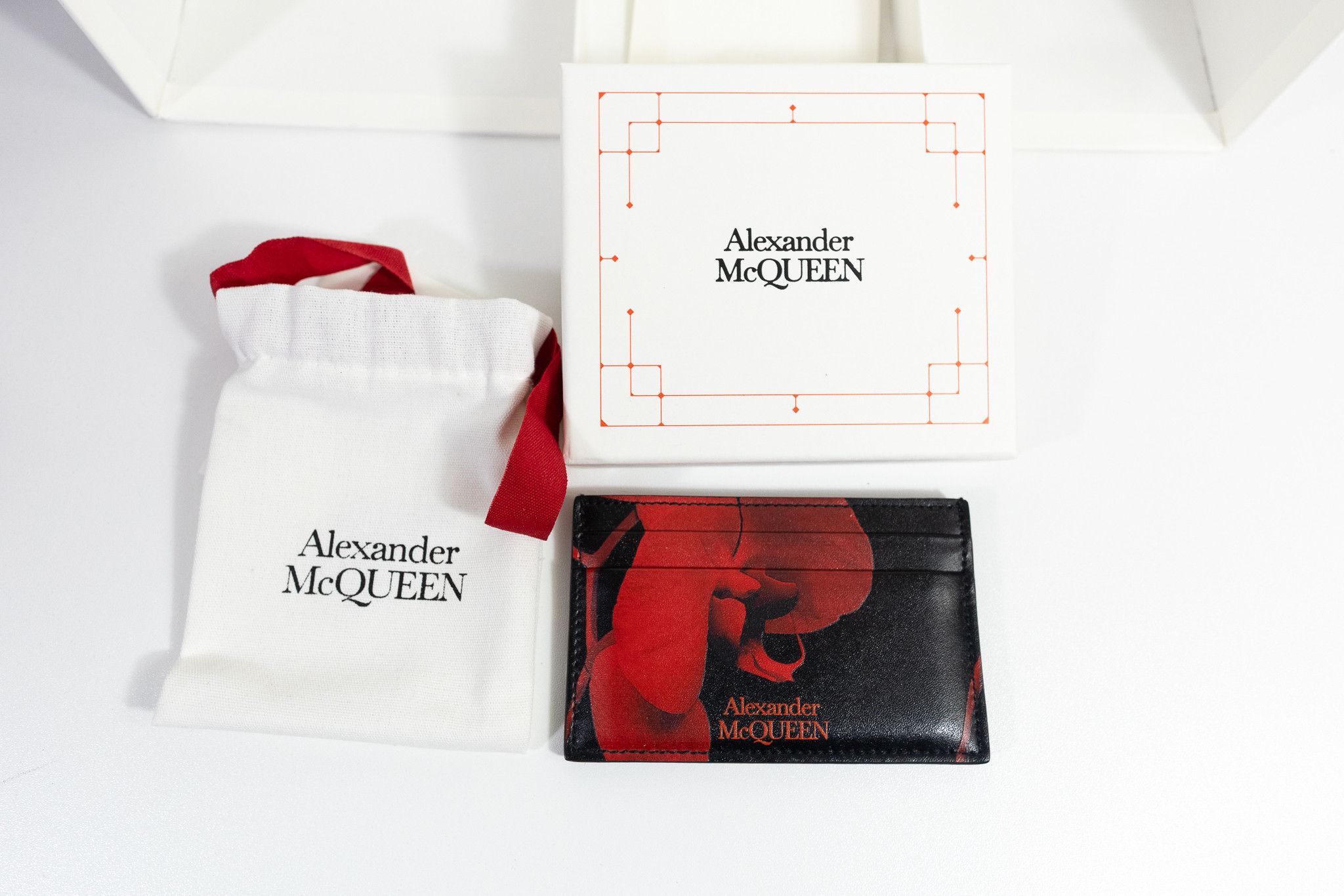 Alexander McQueen Alexander McQueen Men's Red Orchid Print Card Holder Size ONE SIZE - 1 Thumbnail