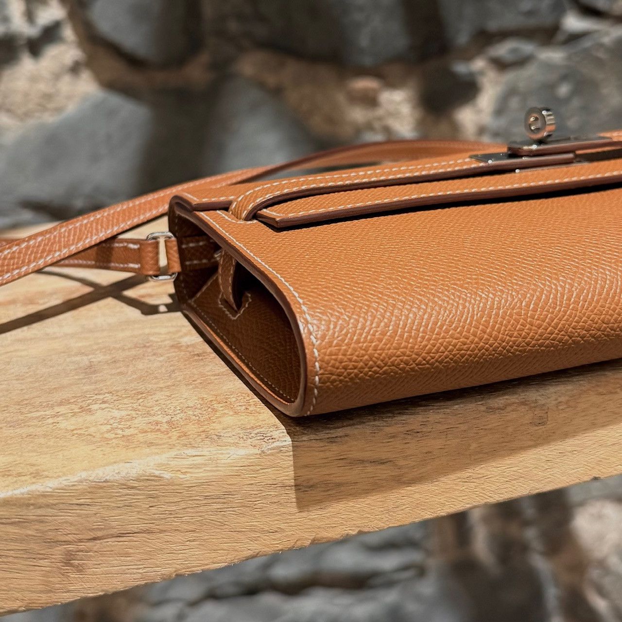 Hermes Hermès 2020 Gold Epsom Kelly Classique To Go Wallet on Strap Size ONE SIZE - 9 Thumbnail