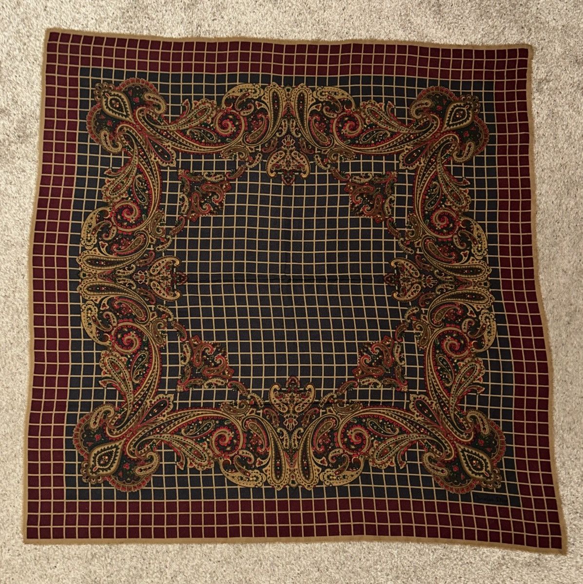 Dior Christian Dior Vintage Paisley Patterned 52x52” Scarf Size ONE SIZE - 1 Thumbnail