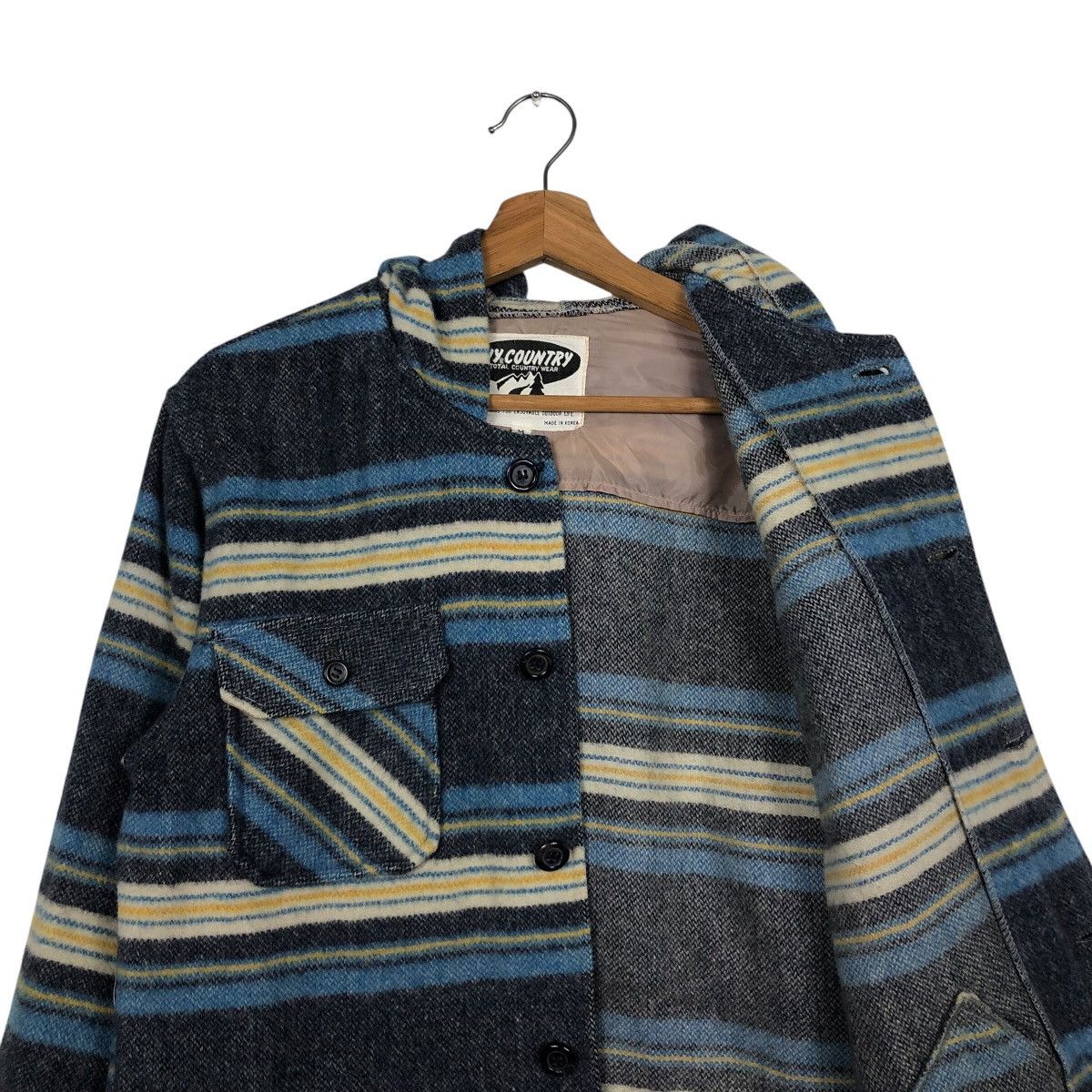 Japanese Brand 📌Vintage Wool Button Jacket Guy Country Striped Design Size US M / EU 48-50 / 2 - 9 Thumbnail
