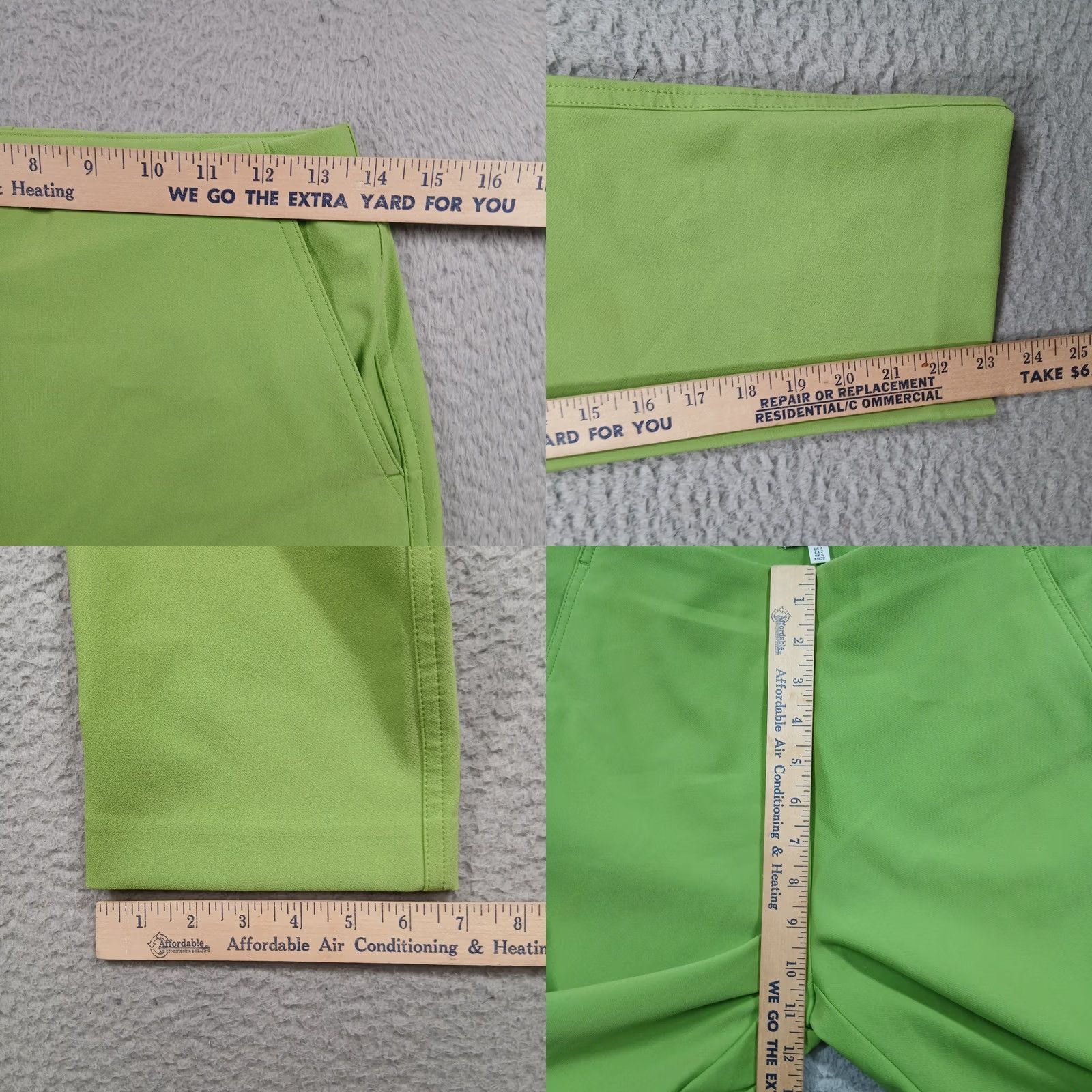 Vintage Maison d'Amélie Paris Women's Ankle Trousers Size 2 Lime Green Chartreuse EUC Size 26" / US 2 / IT 38 - 8 Thumbnail