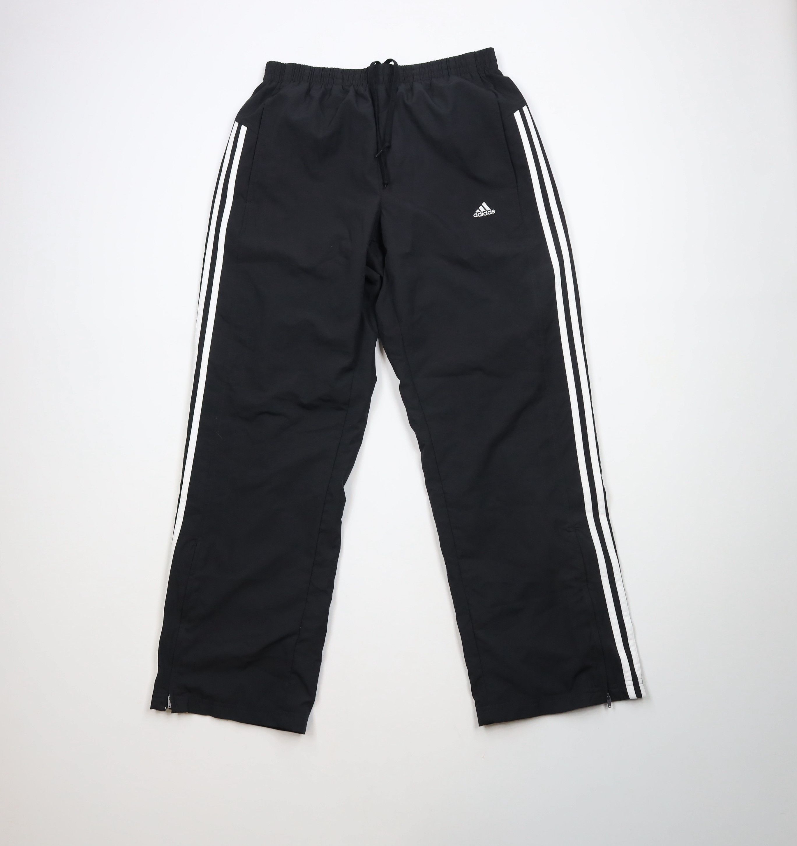Adidas × Vintage Vintage Y2K Adidas Striped Lined Wide Leg Pants Black Size US 34 / EU 50 - 1 Thumbnail