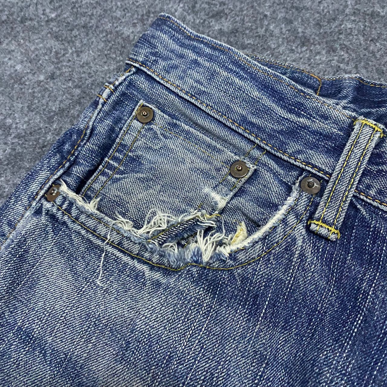 If Six Was Nine Vintage Edwin Selvegde Redline Distressed denim Size US 29 - 8 Thumbnail