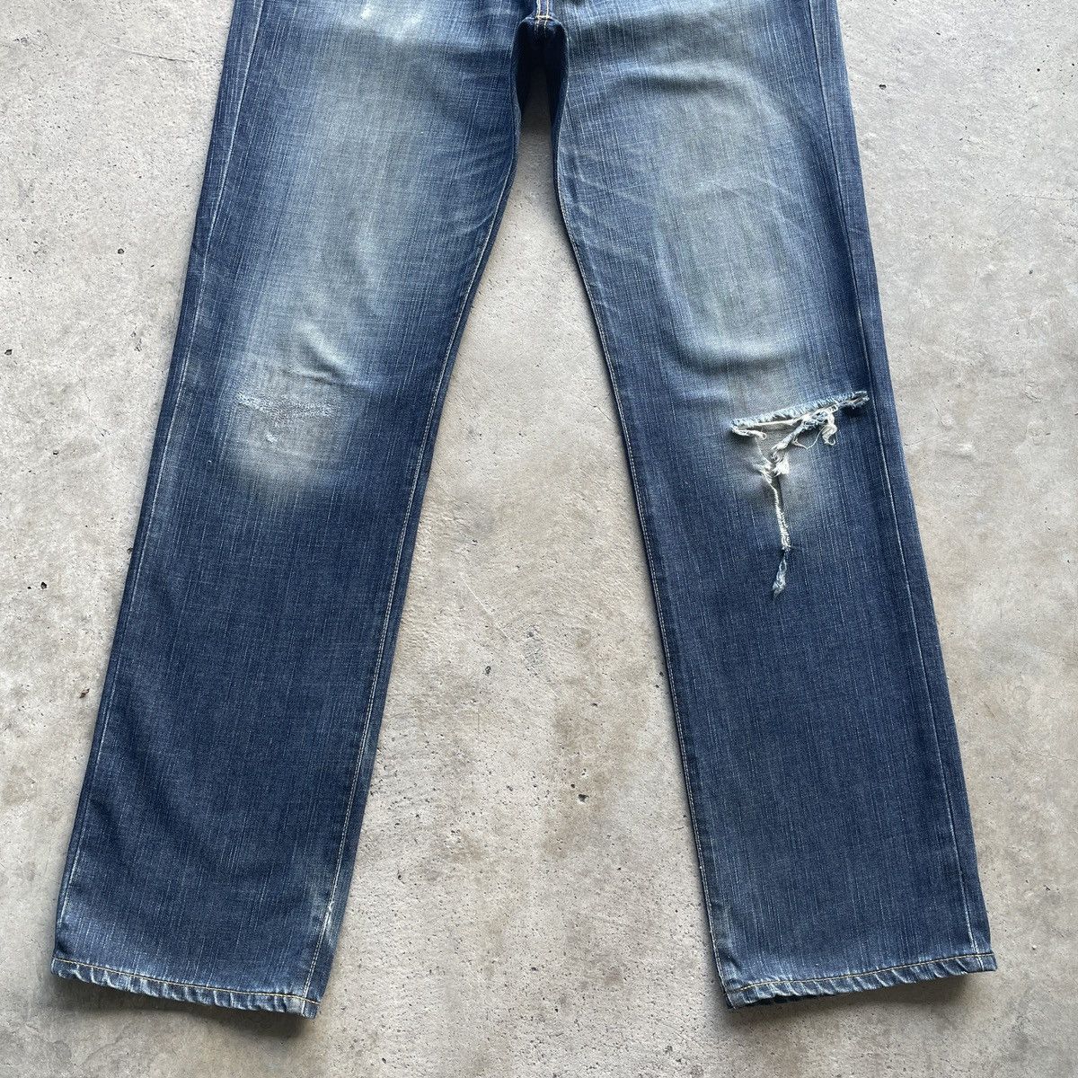 Edwin × Jean × Vintage Vintage Edwin 503 Faded Ripped Denim Jeans Pants Distressed Size US 34 / EU 50 - 4 Thumbnail