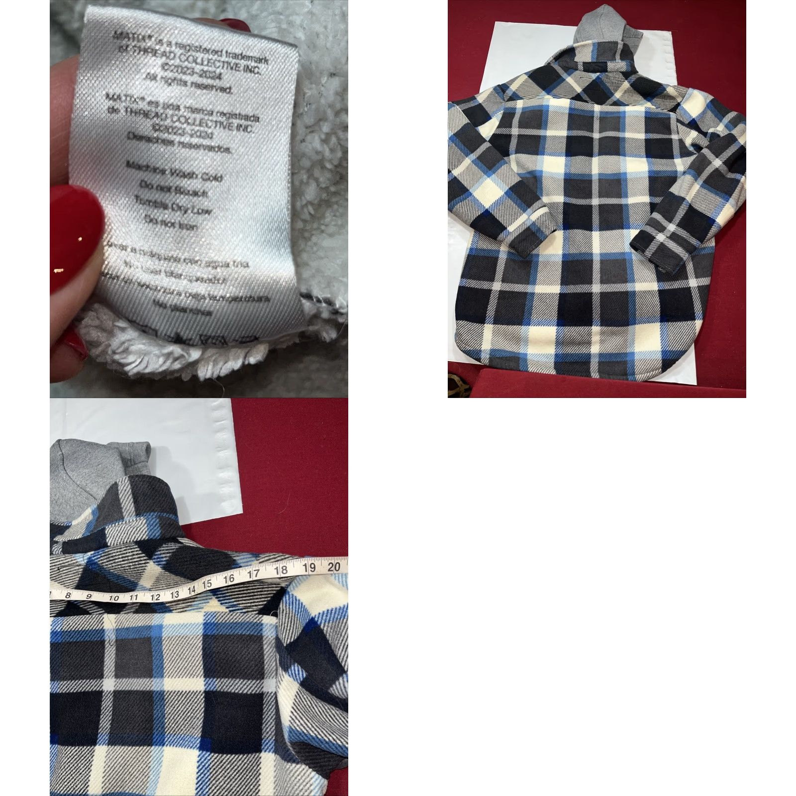 Vintage Matix Shirt Jacket Hooded Lined Plaid Sherpa Gray Hoodie Mens M Size US M / EU 48-50 / 2 - 10 Thumbnail