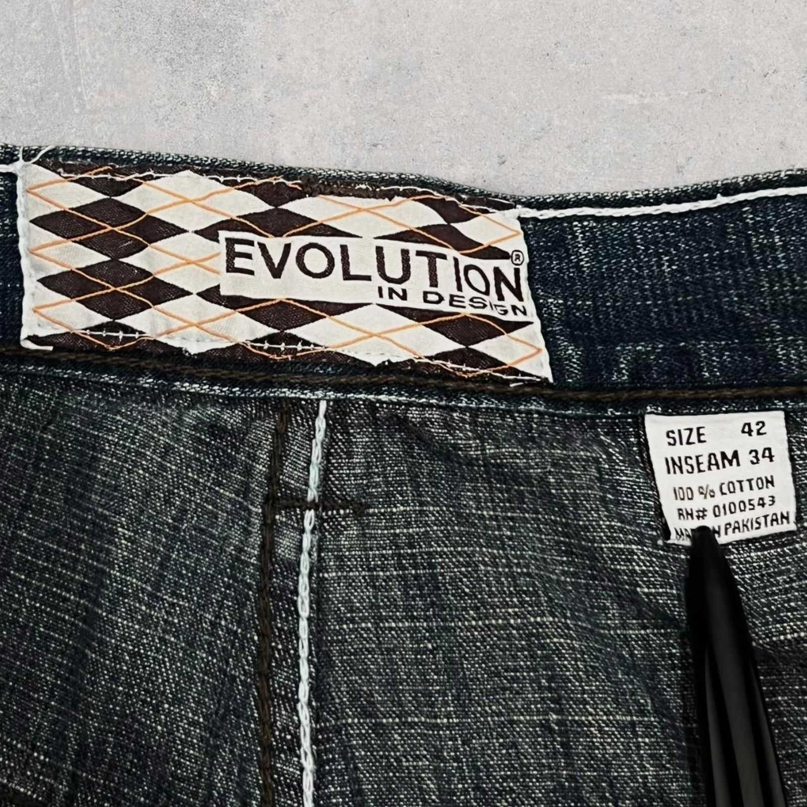 Southpole Evolution In Design Y2K Jeans w/ Argyle Pattern Size US 42 / EU 58 - 6 Thumbnail