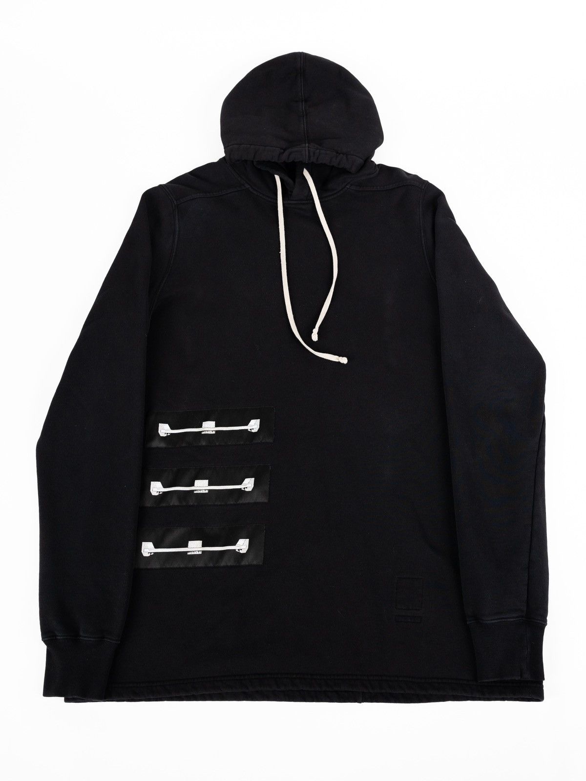 image of Rick Owens x Rick Owens Drkshdw Drawstring Long Hoodie in Black, Men's (Size XL)