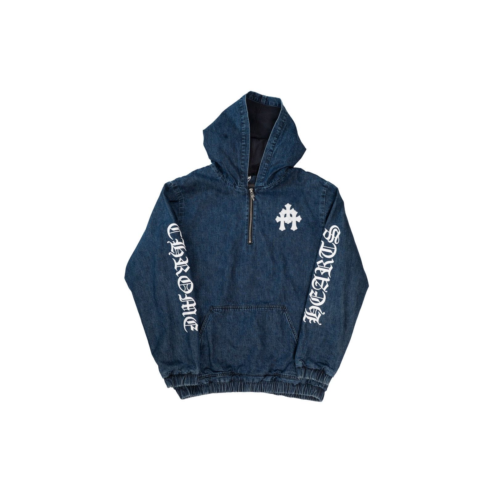 Chrome Hearts Leather Cemetery Triple Cross Denim Quarter-Zip Jacket Size US M / EU 48-50 / 2 - 1 Thumbnail