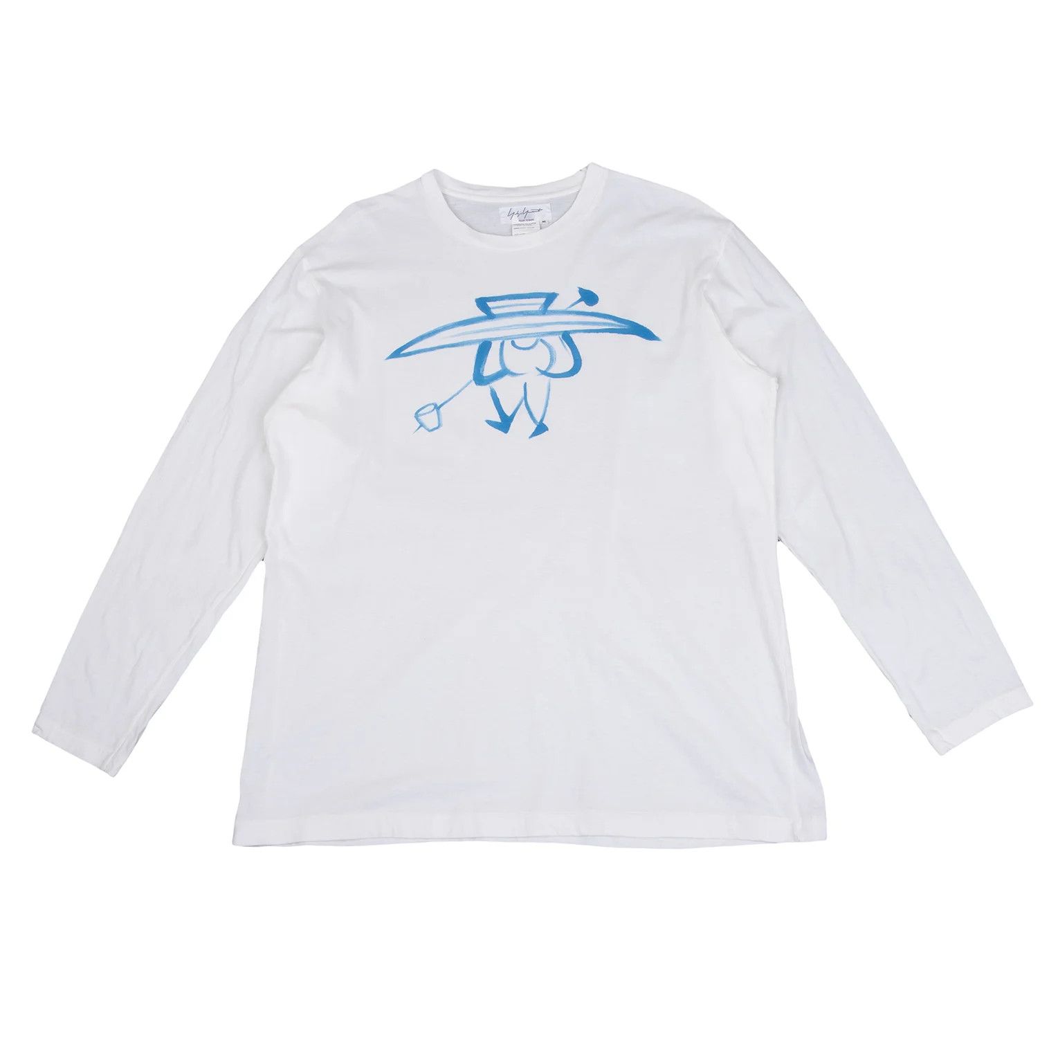 Yohji Yamamoto Yohji Yamamoto Drawing Print T-shirt White Blue Size US M / EU 48-50 / 2 - 1 Thumbnail
