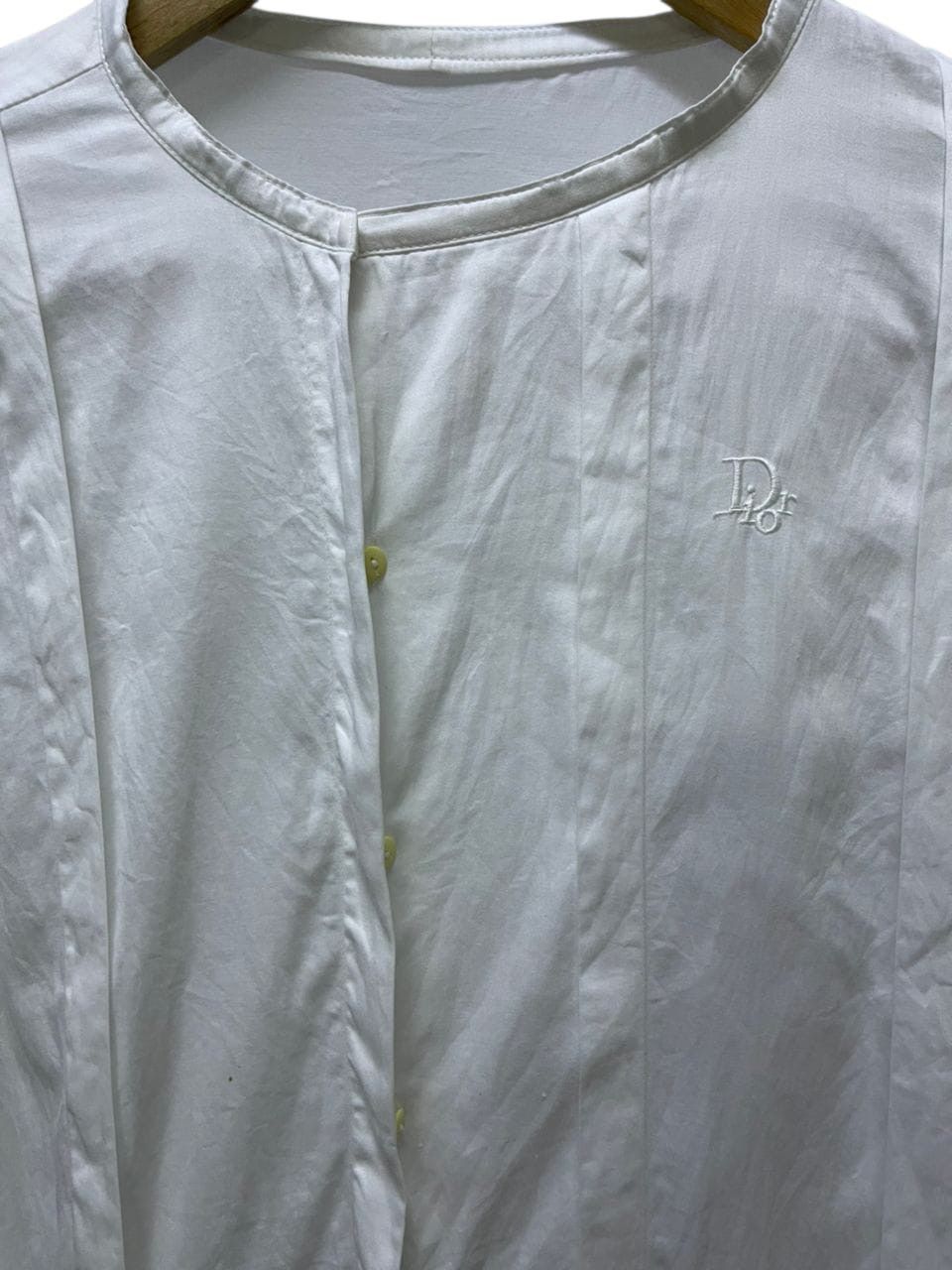 Dior Vintage Cristian Dior White Cotton Blouse Size M / US 6-8 / IT 42-44 - 2 Thumbnail