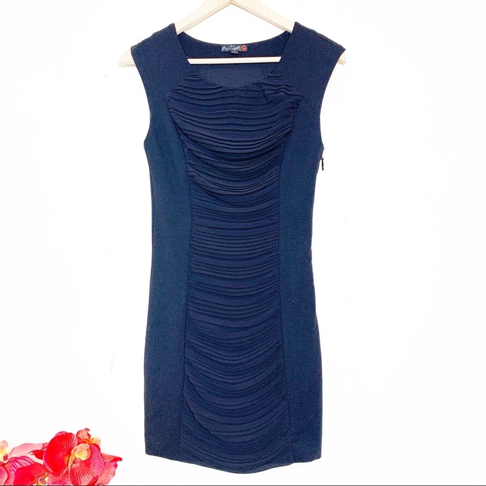 Guess Guess Black Front Gathered Panel Body Con Dress Womens Small Size S / US 4 / IT 40 - 3 Thumbnail