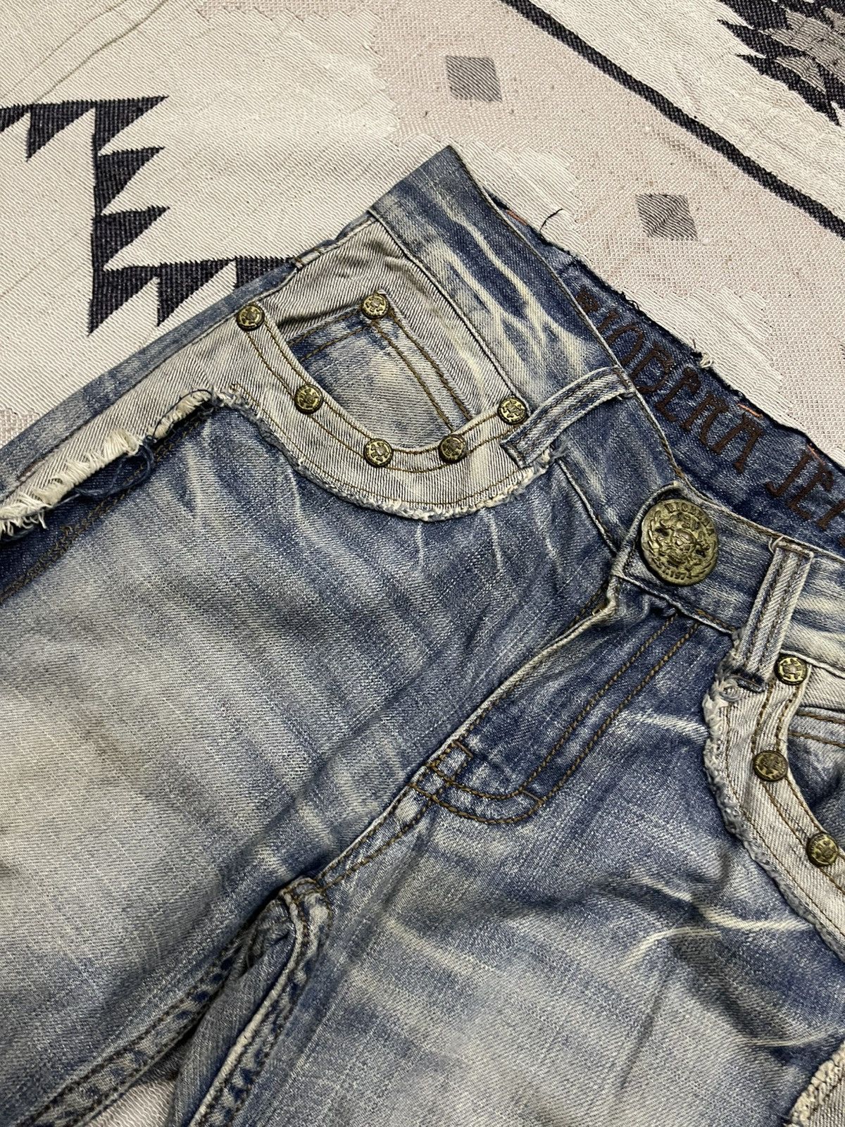 If Six Was Nine 2000s RIOBERA JEANS WASHABLE DISTRESSED JEANS RARE DESIGN Size US 30 / EU 46 - 11 Thumbnail