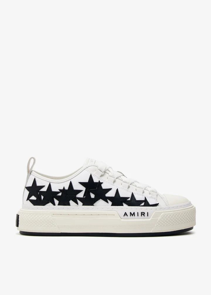 Amiri o1mle0426 Stars Court Low-Top Sneakers in White/Black Size US 15 / EU 48 - 1 Thumbnail
