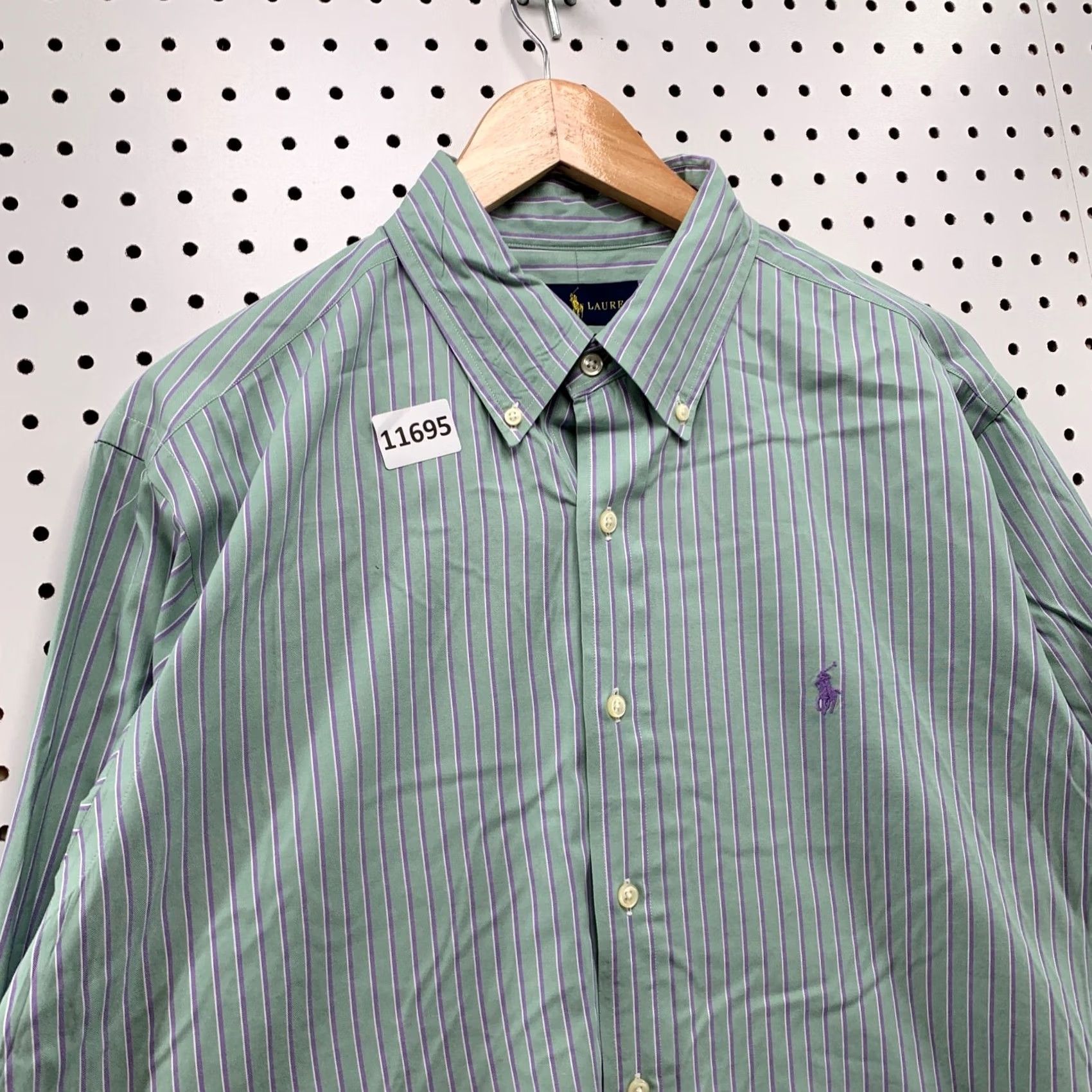 Polo Ralph Lauren Polo Ralph Lauren Shirt Men XL Green Purple Striped Button-Down 16.5 34/35 Classic Fit Size US XL / EU 56 / 4 - 7 Thumbnail