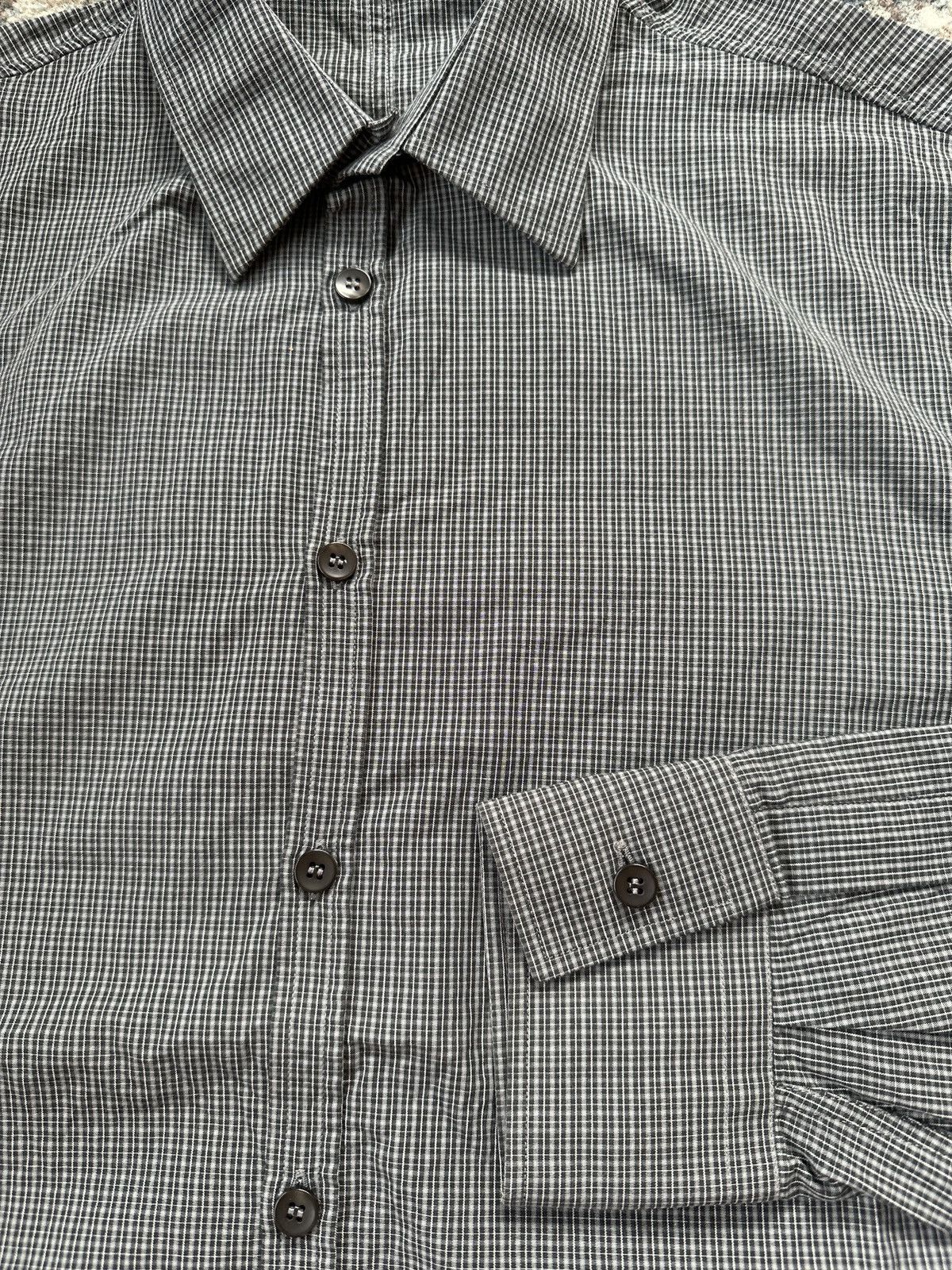J.Lindeberg J.Lindeberg Grey Checkered Button-Down Long-Sleeve Size US M / EU 48-50 / 2 - 3 Thumbnail