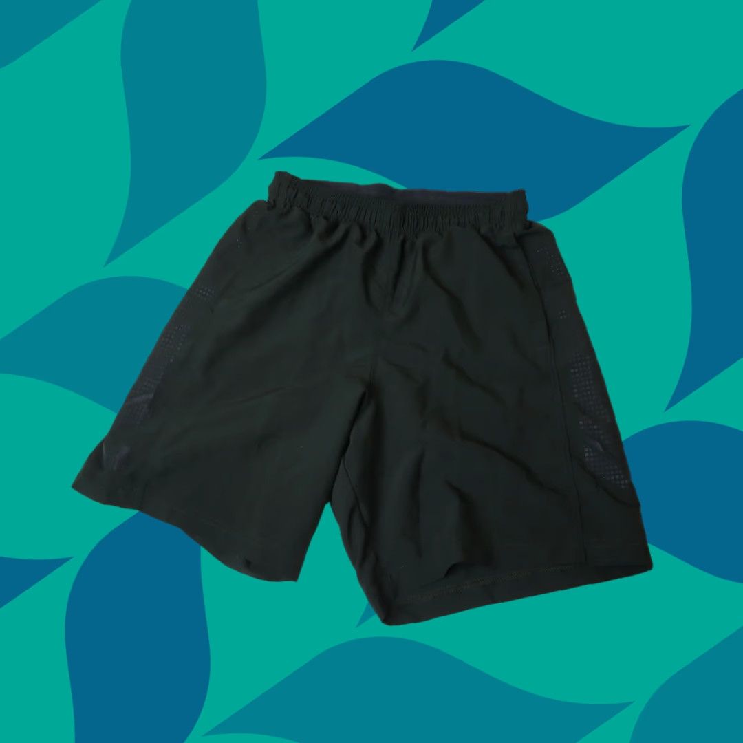 Under Armour Under Armour Heatgear Graphic Shorts Mens S Black Elastic Waist Activewear Yoga Size US 29 - 1 Thumbnail