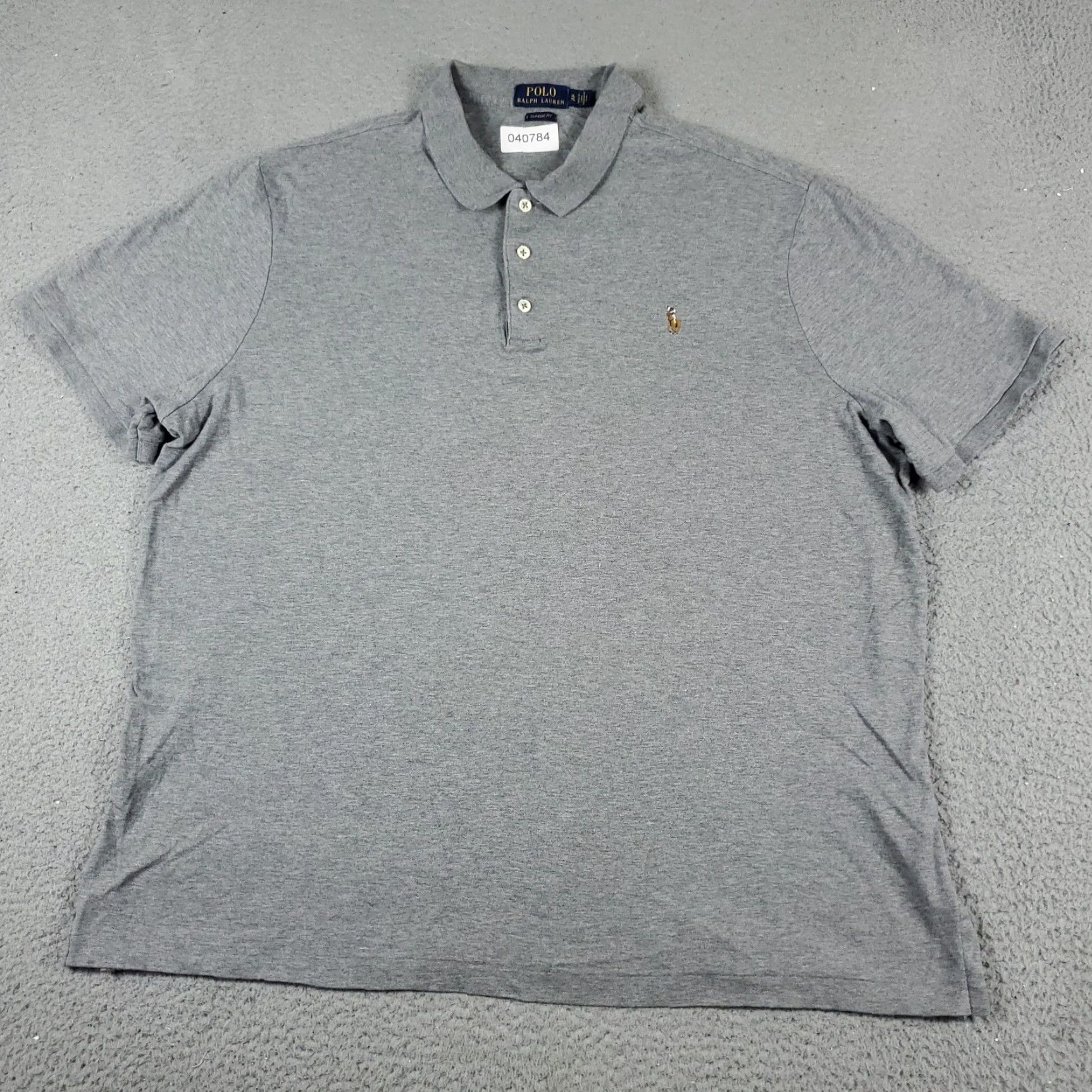 Ralph Lauren Ralph Lauren Polo Shirt Mens XL Gray Pony Polo Shirt - Polo, Regular Fit, Short Sleeve, Button-Front, Cotton, Gray, Classic American Preppy Mens XL Size US XL / EU 56 / 4 - 3 Thumbnail