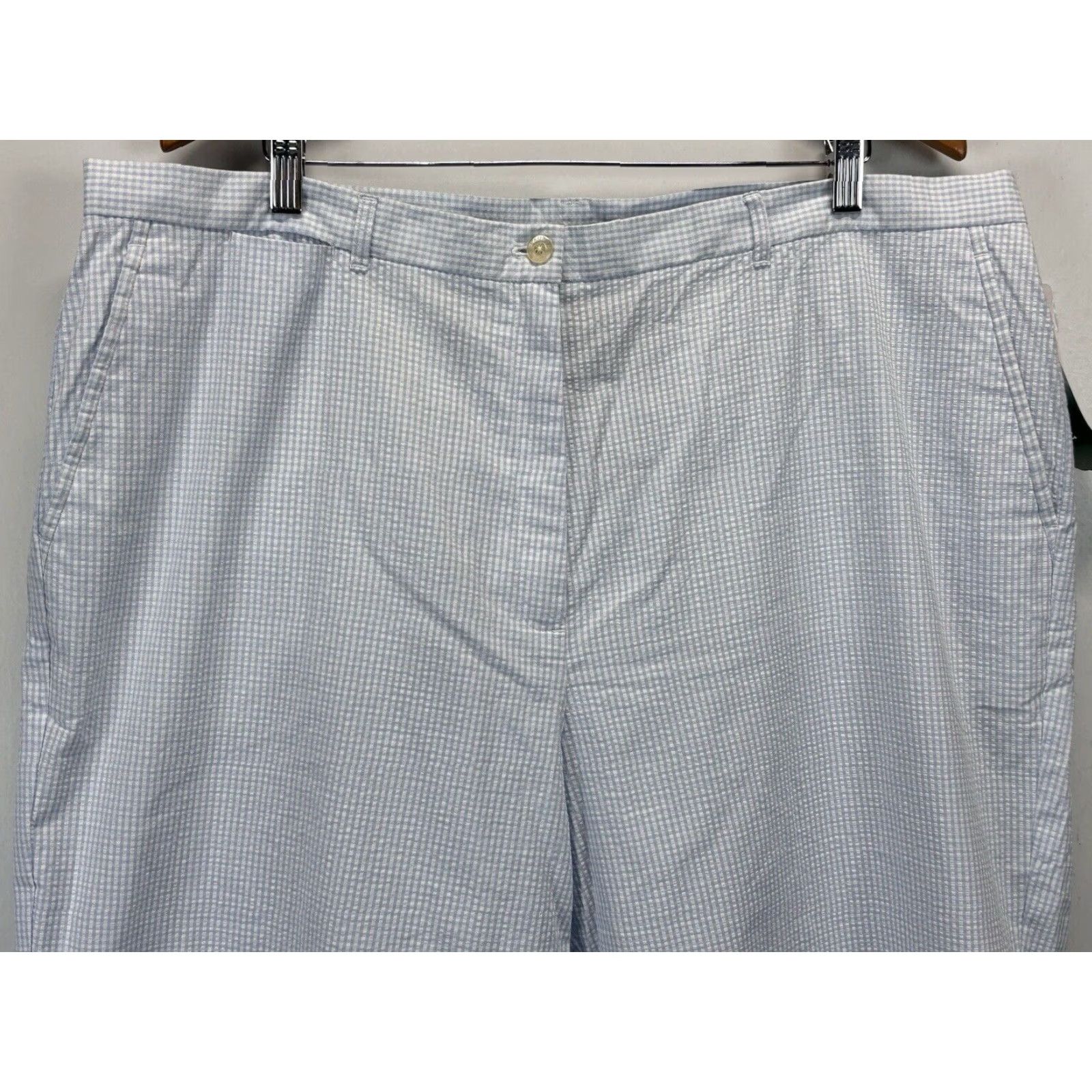 Ralph Lauren VINTAGE Lauren Ralph Lauren Seersucker Pedal Pusher Pants Capris Womens Plus Size 22W Blue White Beach Casual Size 40" / US 18 - 2 Thumbnail