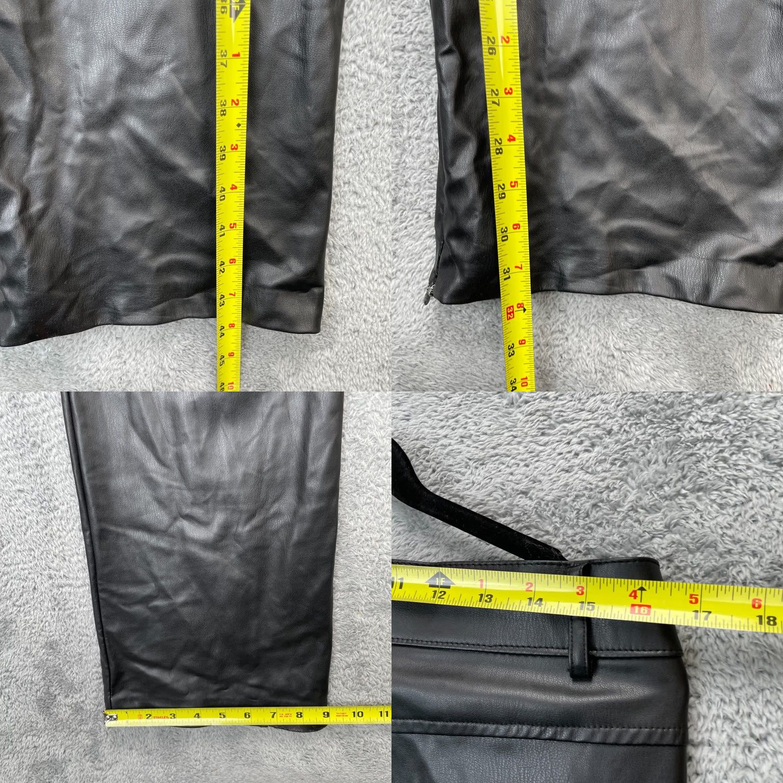 Zara Zara Pants Womens XL Black Flared Leg Leather Fleece Lined Ankle Zip Size 24" / US 00 / IT 34 - 8 Thumbnail
