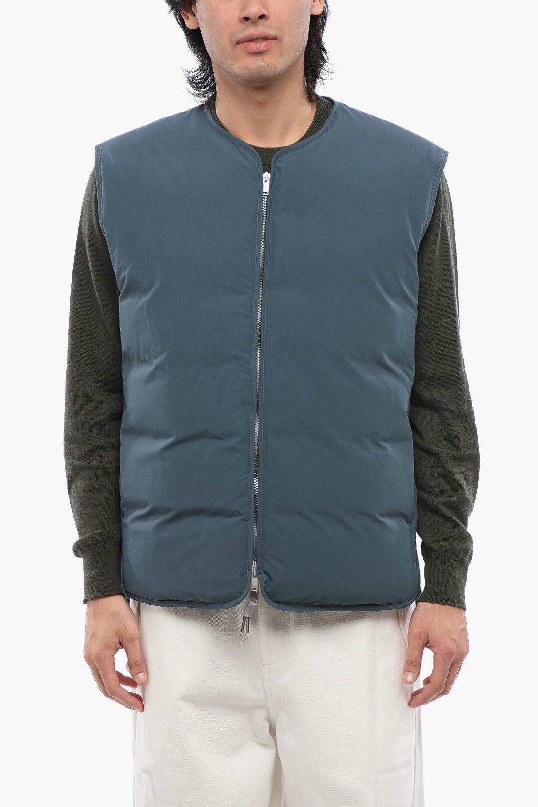Jil Sander og1mm0625 Waterproof Sleeveless Down Jacket in Blue Size US M / EU 48-50 / 2 - 1 Thumbnail