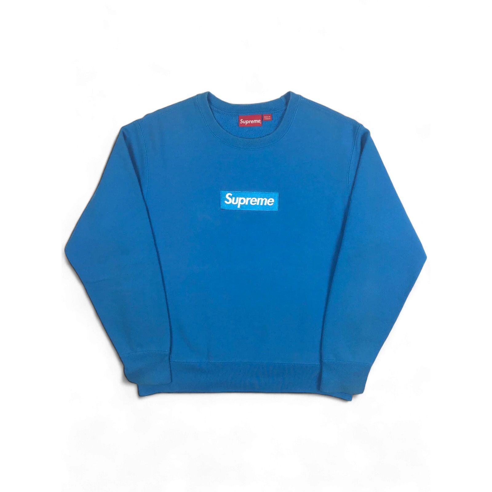 Supreme 2018 Supreme Royal Blue Box Logo Crewneck Size US M / EU 48-50 / 2 - 1 Thumbnail