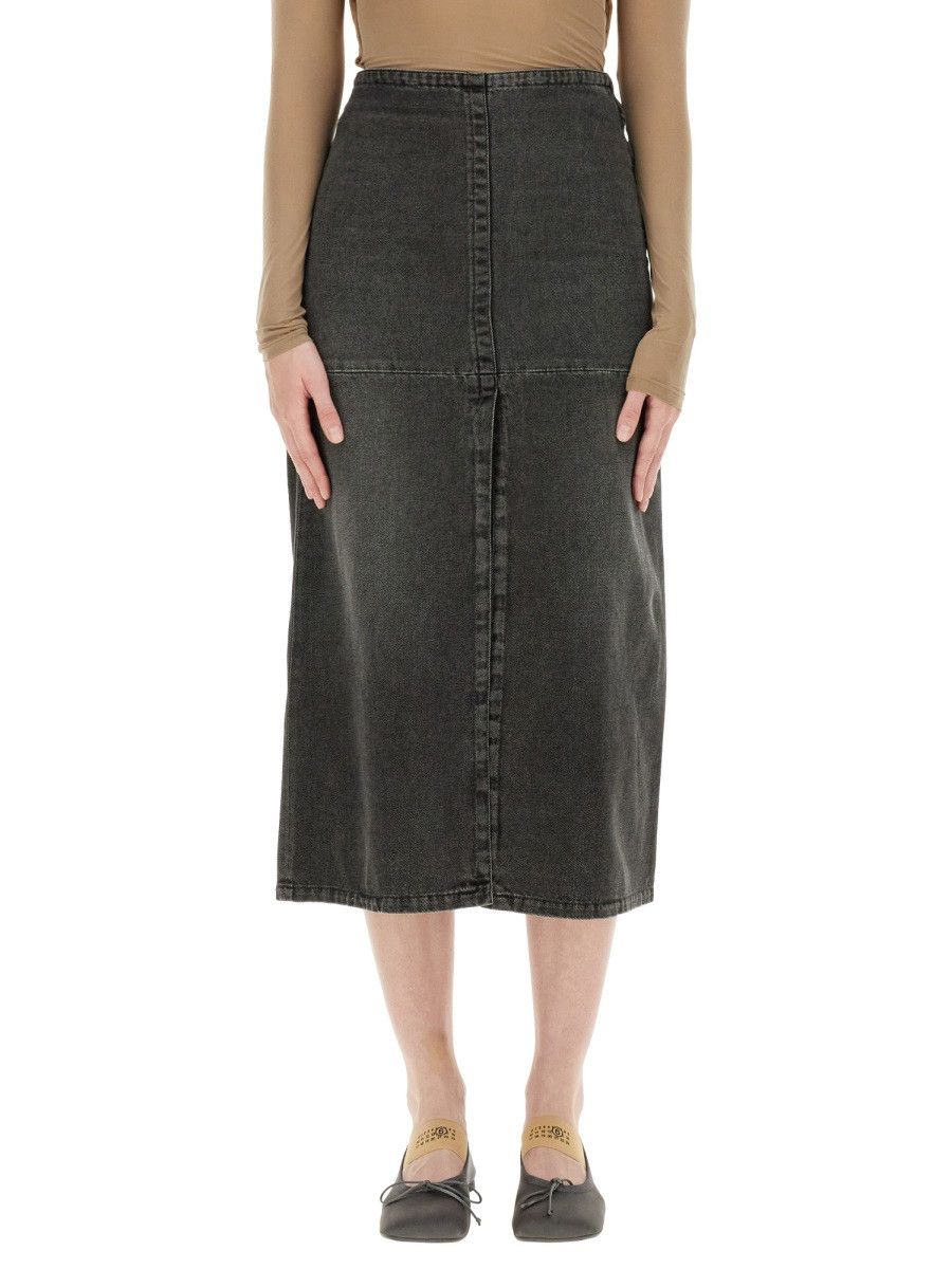 MM6 MM6 LONG DENIM SKIRT - GREY (IT 42) Size 42" / US 20 - 1 Thumbnail