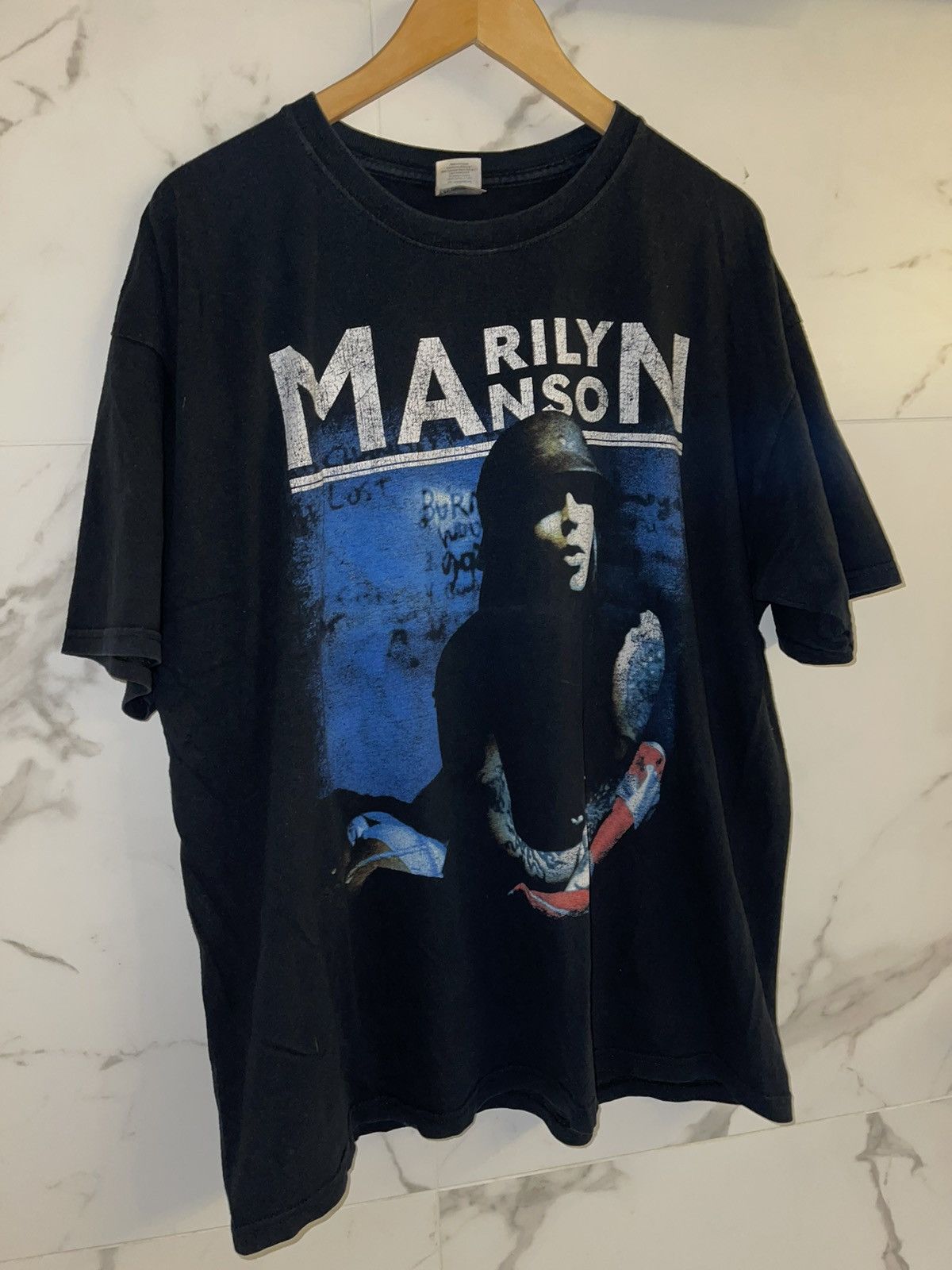Band Tees × Marilyn Manson × Vintage Marilyn Manson Vintage big logo tee Size US XL / EU 56 / 4 - 3 Thumbnail