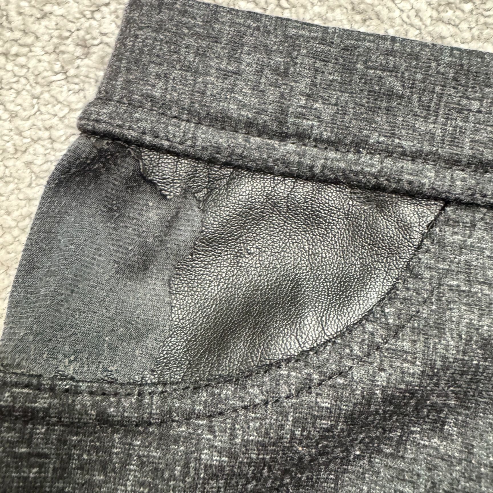 DKNY DKNY Pants Women XL Gray Straight Pull On 36x28 Dress Pants Logo Faux Leather Trim Vintage No Size 40" / US 18 - 6 Thumbnail
