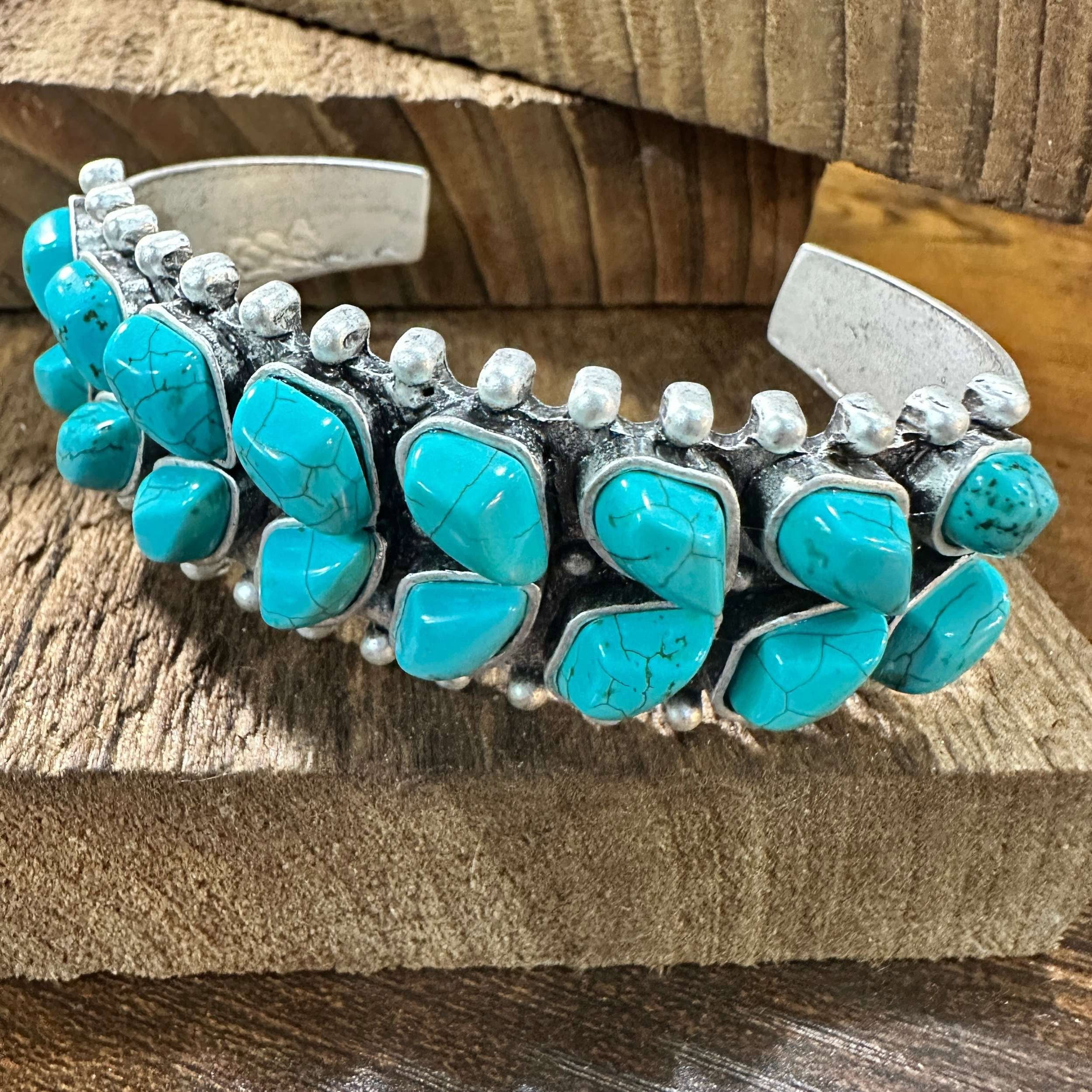 Other Double Layered Navajo Turquoise Cuff Bracelet Design, Southw Size ONE SIZE - 6 Thumbnail