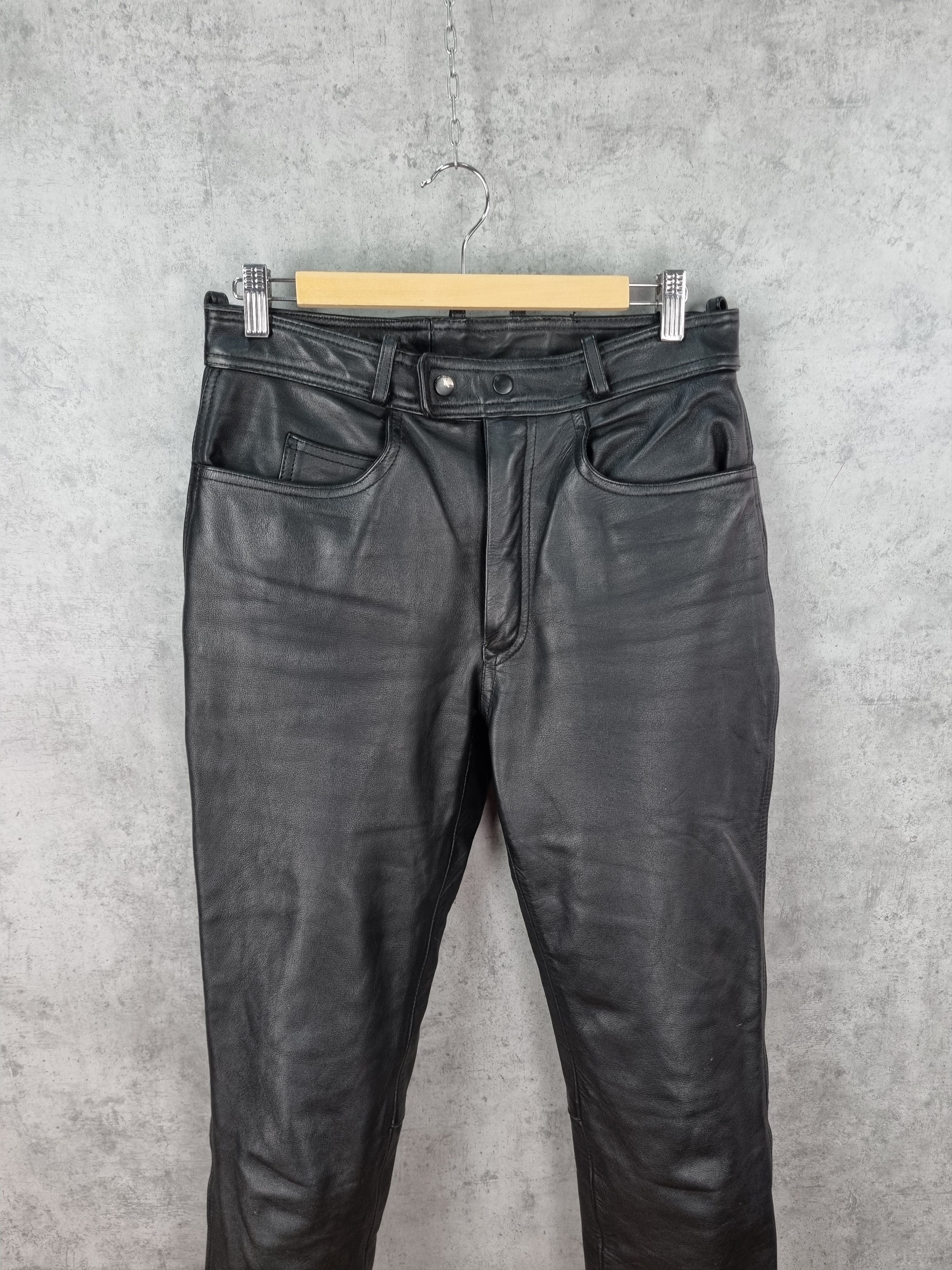 Genuine Leather × Vintage High Waist Leather Retro Pants. Size US 34 / EU 50 - 3 Thumbnail