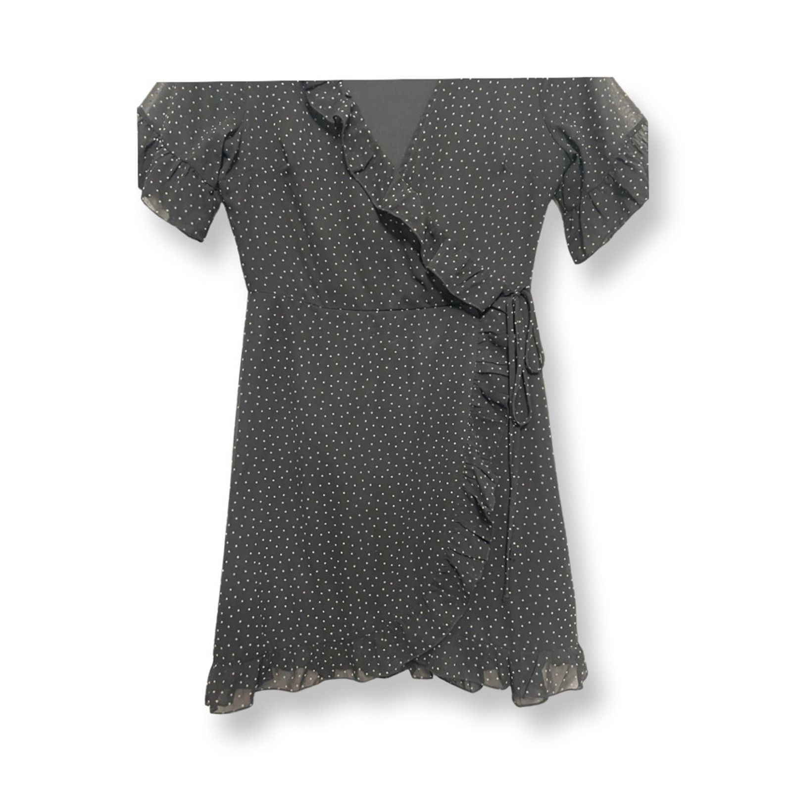 Other Lulus Mini Dress Polka Dot Print Ruffle Black/White W S NWOT Size S / US 4 / IT 40 - 5 Thumbnail