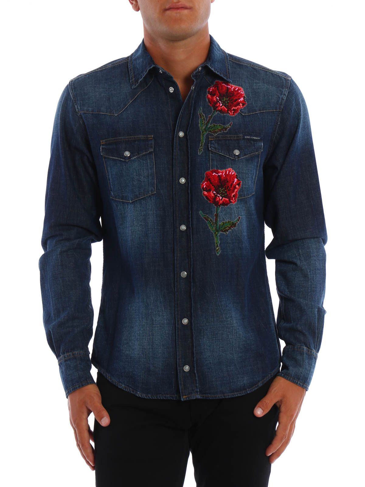 Dolce & Gabbana o1y0125 Denim Shirt in Blue Size US M / EU 48-50 / 2 - 2 Thumbnail