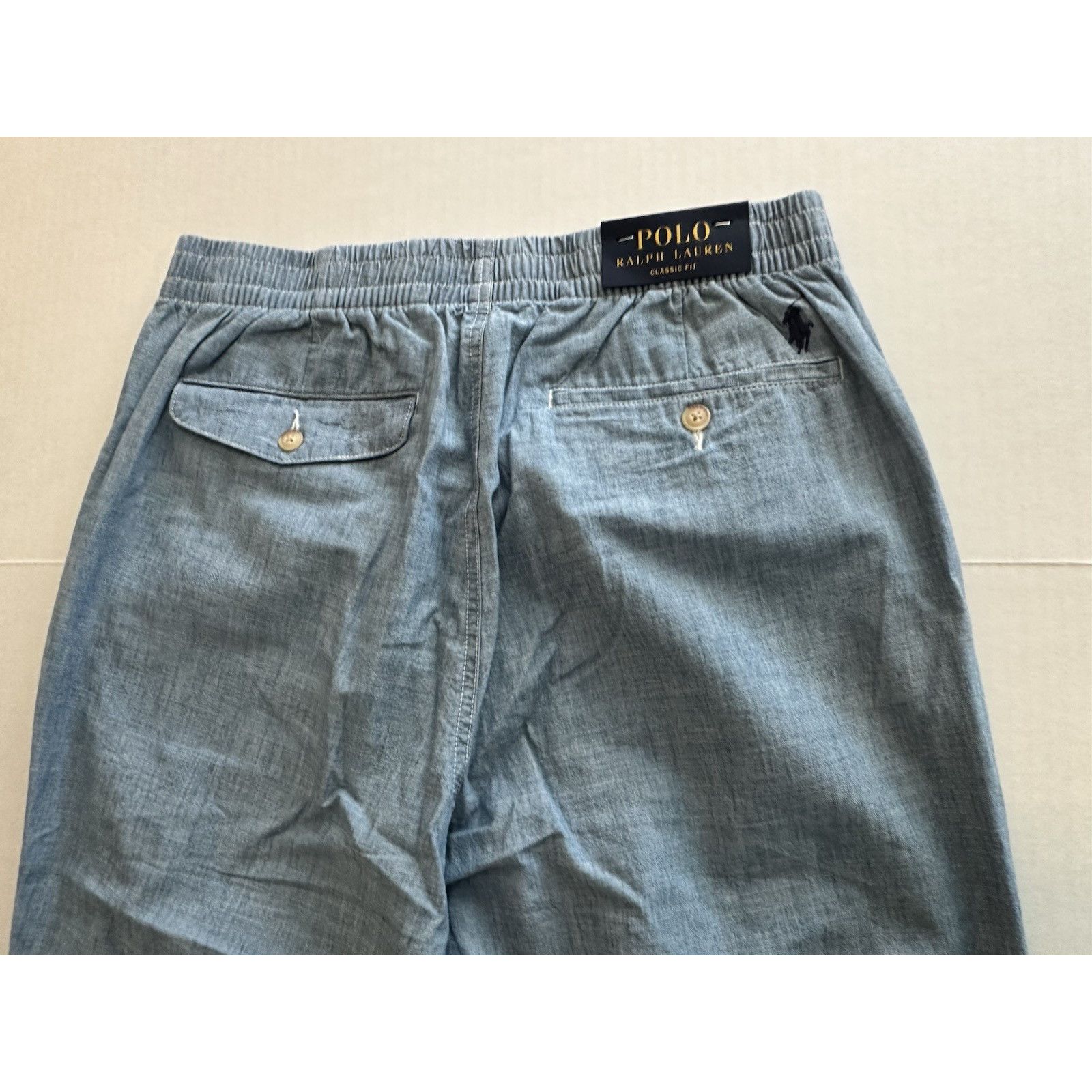 Polo Ralph Lauren Polo Ralph Lauren Prepster M Classic Fit Blue Chambray Pants Size US 30 / EU 46 - 4 Thumbnail