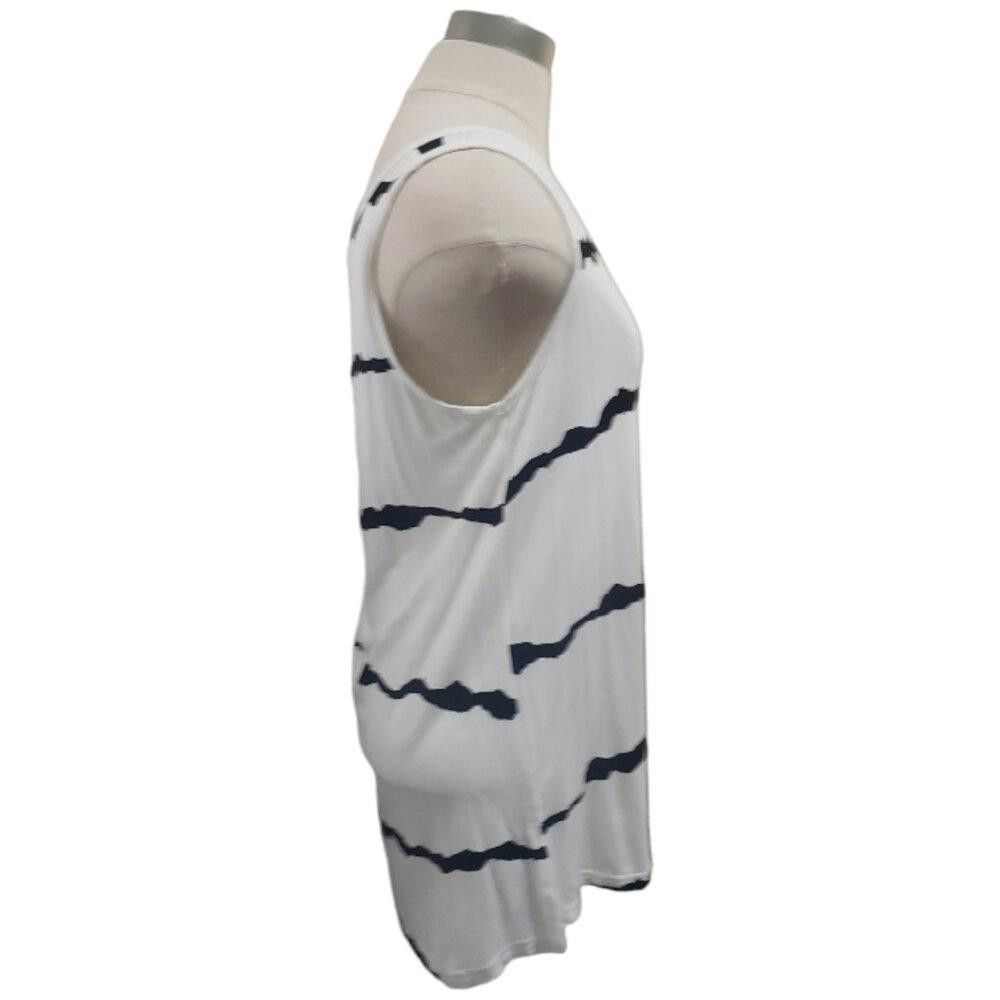 Designer CT1824 Longyuan White & Black Striped Tank M Size M / US 6-8 / IT 42-44 - 2 Thumbnail