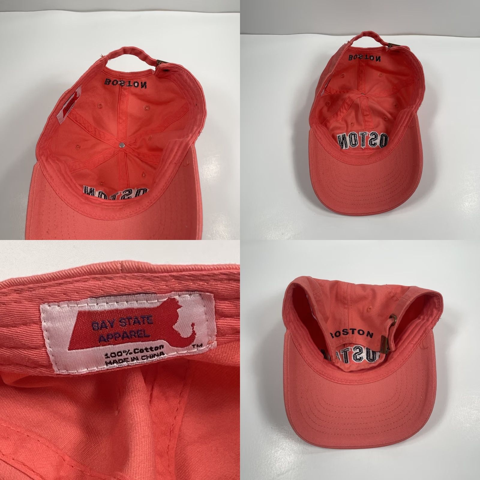 Vintage VINTAGE Bay State Apparel Hat Women’s Orange Adjustable StrapBack Baseball Cap Boston Size ONE SIZE - 8 Thumbnail
