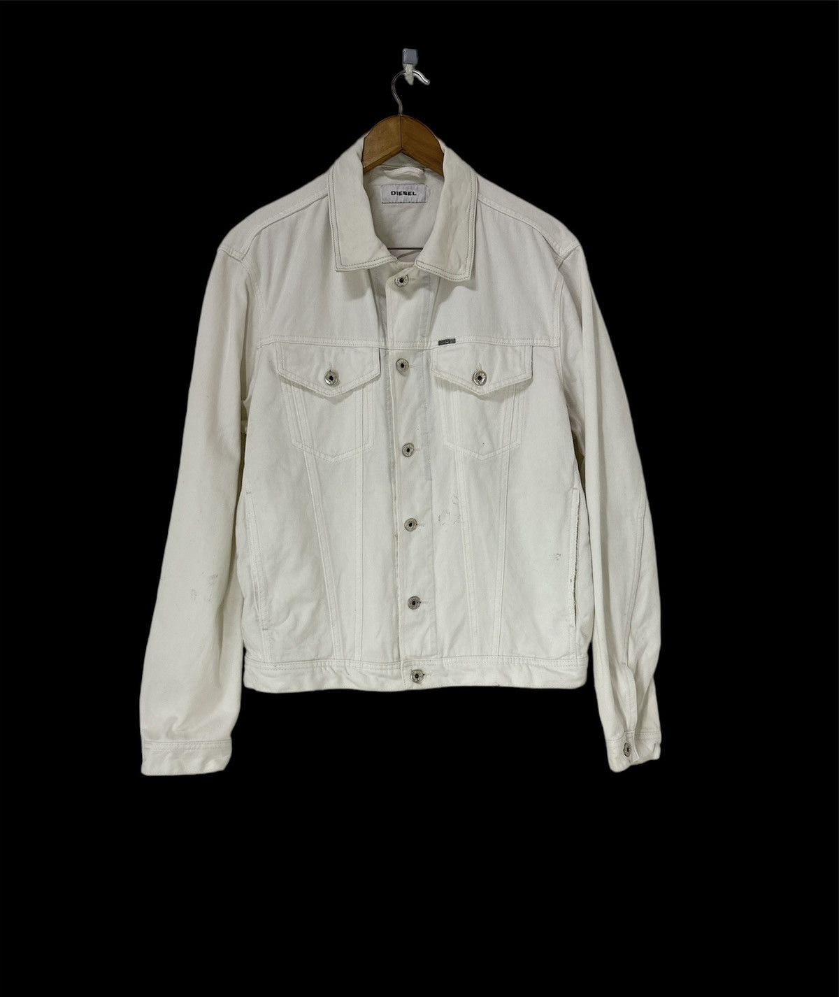 Diesel Diesel White Denim Type 3 Design Leather Collar Size US XL / EU 56 / 4 - 1 Thumbnail