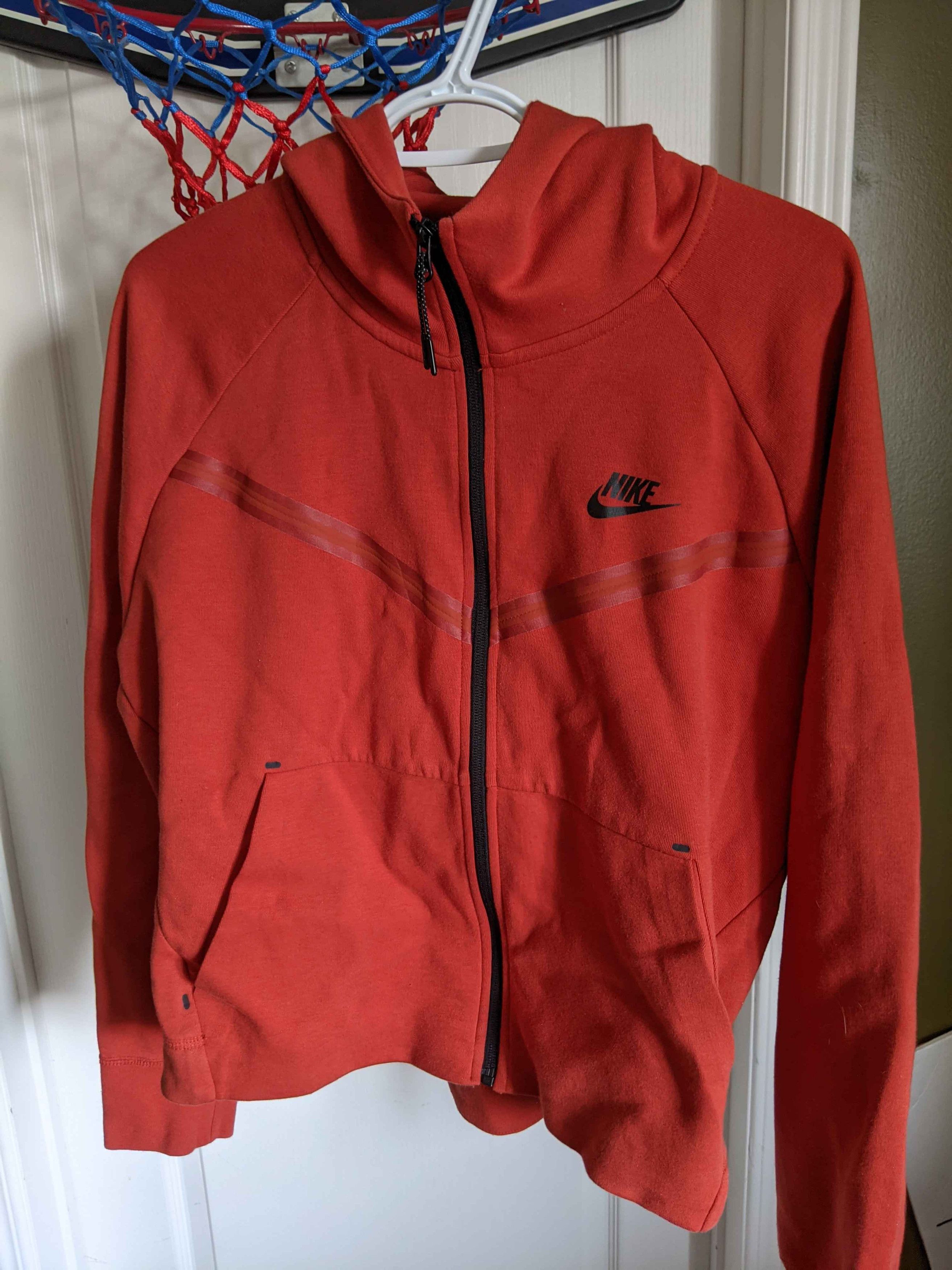 Nike Nike Women's Red Tech Fleece Windrunner Full Zip Hoodie Size L / US 10 / IT 46 - 7 Thumbnail