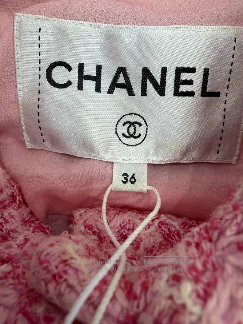 Chanel Chanel Early spring pink tweed short-sleeved jacket Size XS / US 0-2 / IT 36-38 - 4 Thumbnail