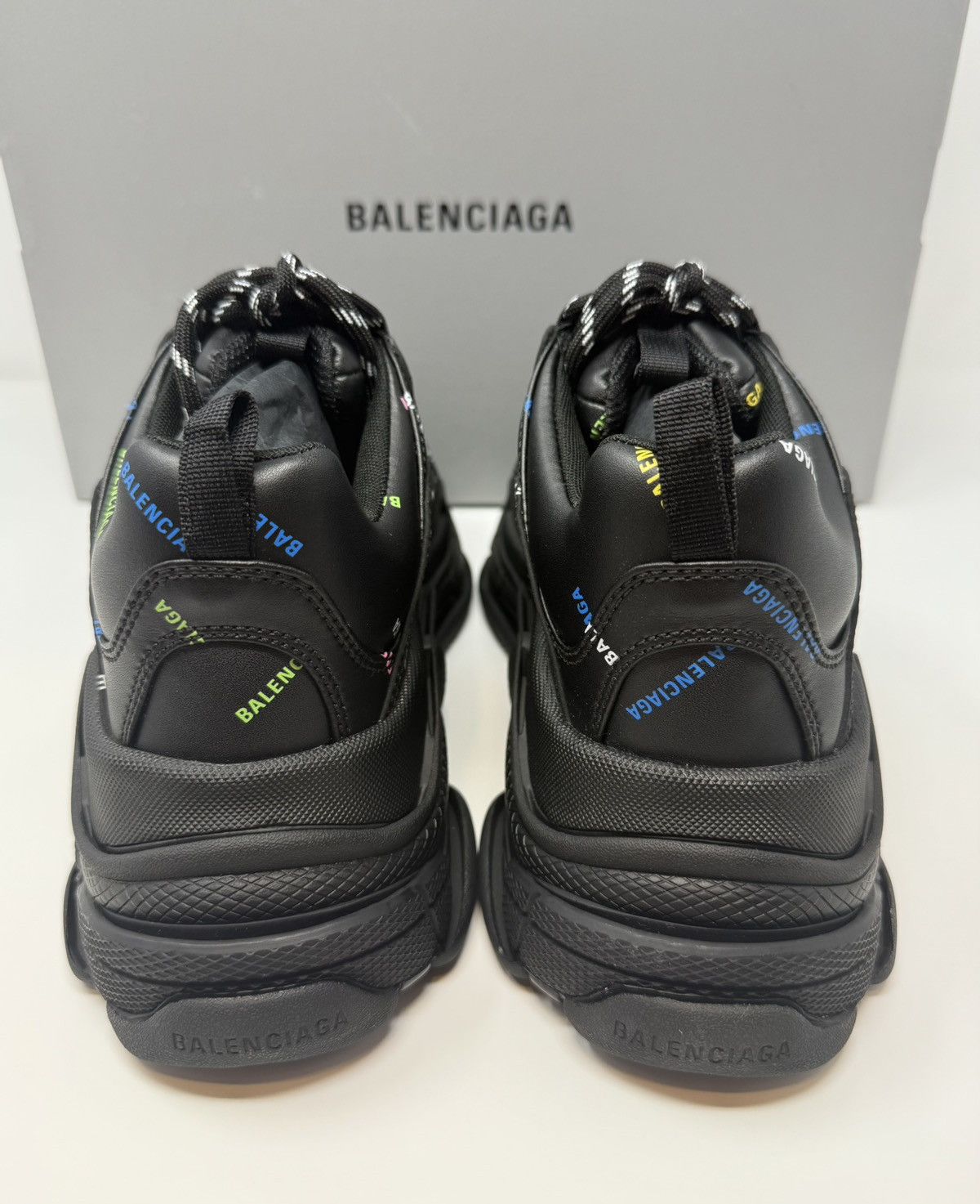 Balenciaga Balenciaga Triple S All Over Logo Sneaker Black/Multi Size US 8 / EU 41 - 5 Thumbnail