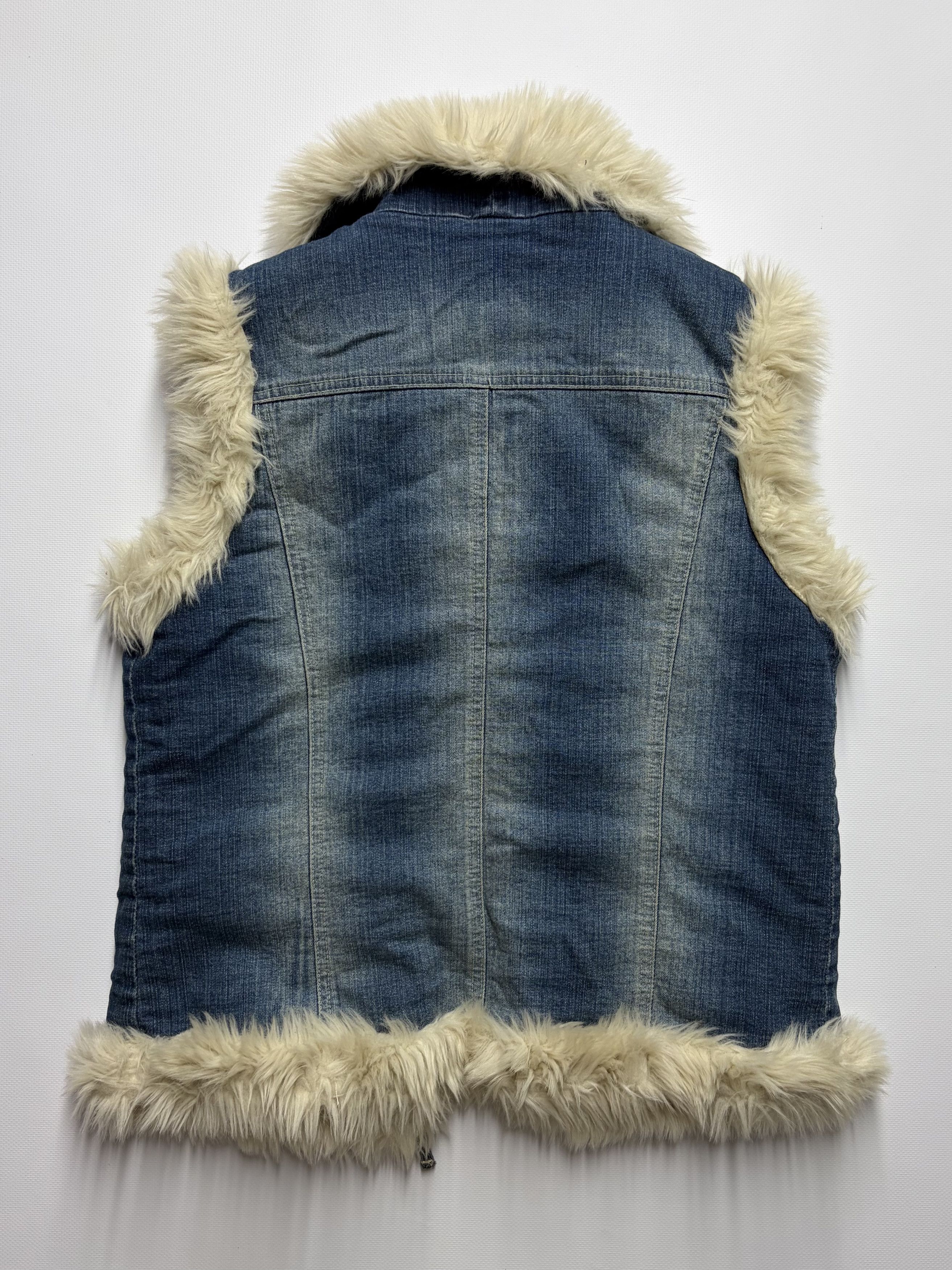 Vintage Women's Denim Vest With Faux Fur Size S / US 4 / IT 40 - 5 Thumbnail
