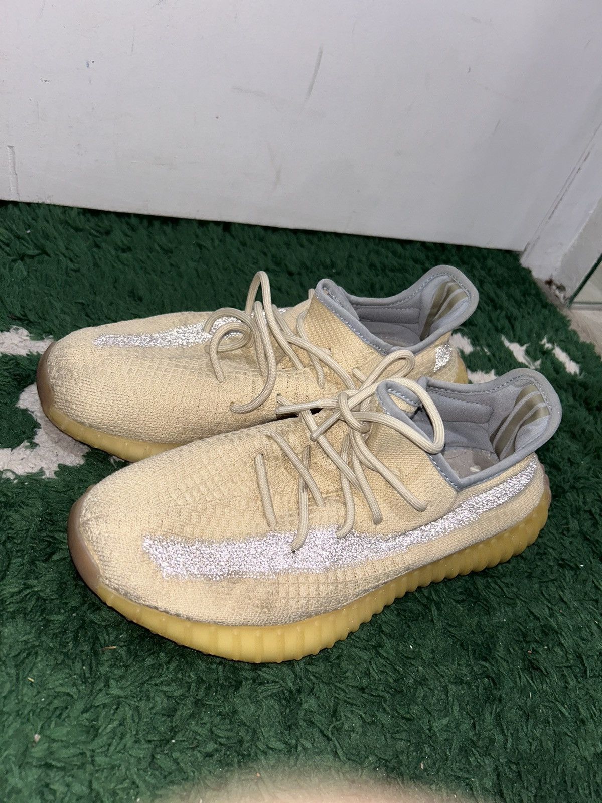 Adidas Yeezy 350 linen preowned with box no insoles Size US 9.5 / EU 42-43 - 6 Thumbnail