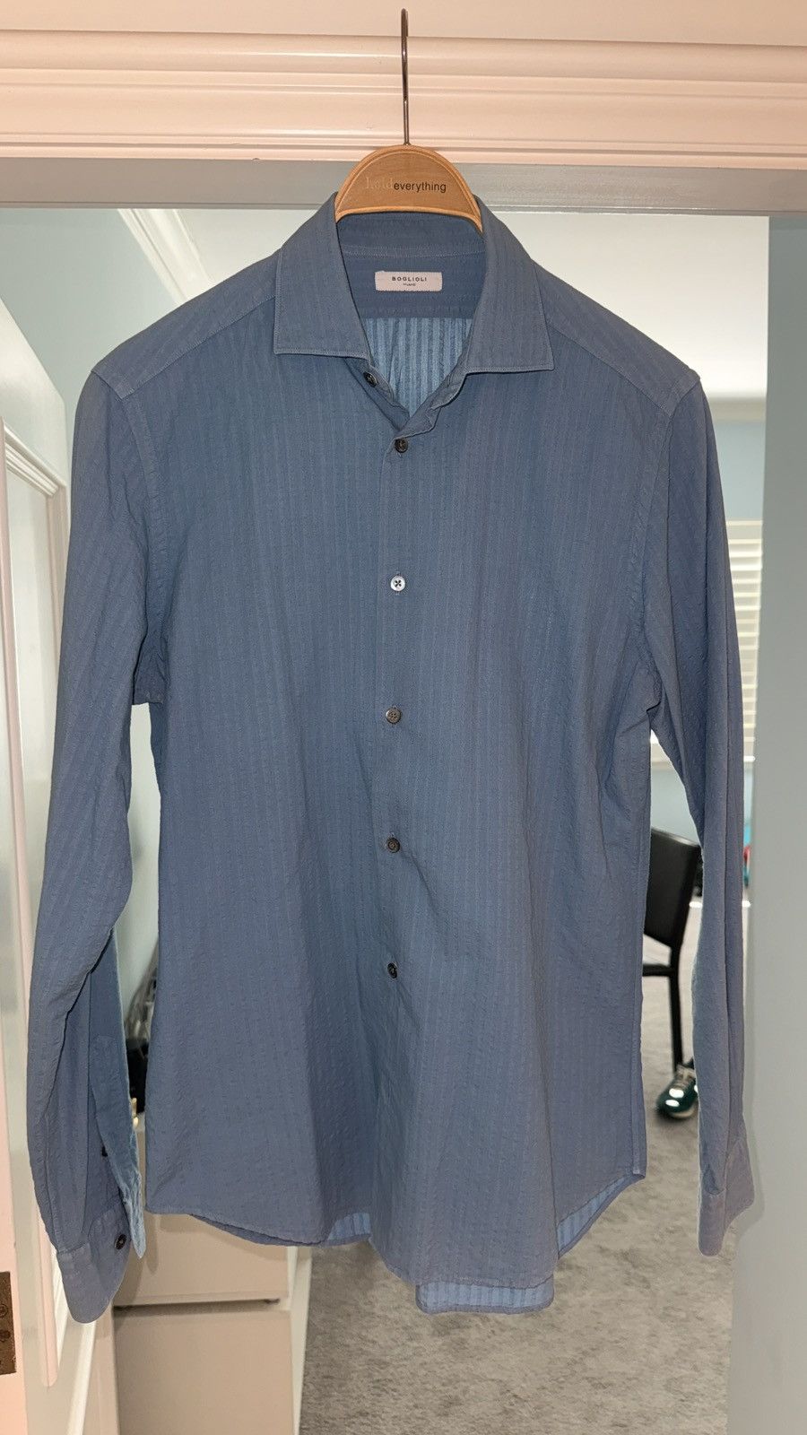 Boglioli Boglioli Milano Textured Seersucker Shirt Size US M / EU 48-50 / 2 - 1 Thumbnail