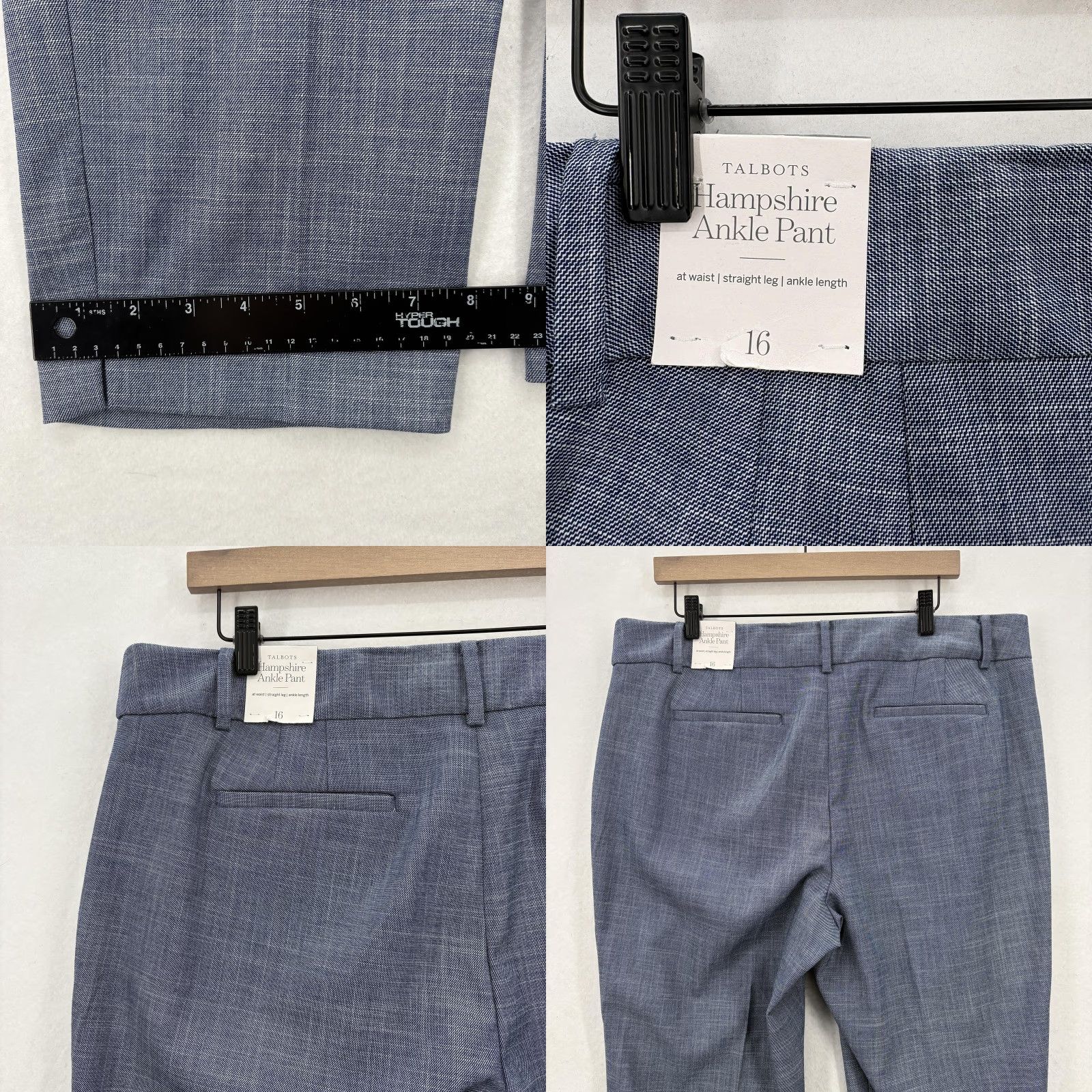 Talbots Talbots Pants Womens 16 Blue Hampshire Straight Ankle Work Wear Career Office Pants Size 38" / US 16 / IT 52 - 9 Thumbnail