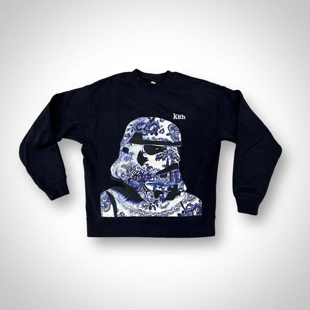 image of Kith Storm Trooper Vader Star Wars Crewneck Swestshirt in Navy, Men's (Size Small)