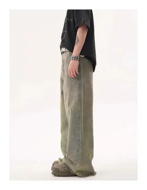 Jean Vintage street hip-hop washed and faded micro flare jeans Size US 32 / EU 48 - 4 Thumbnail