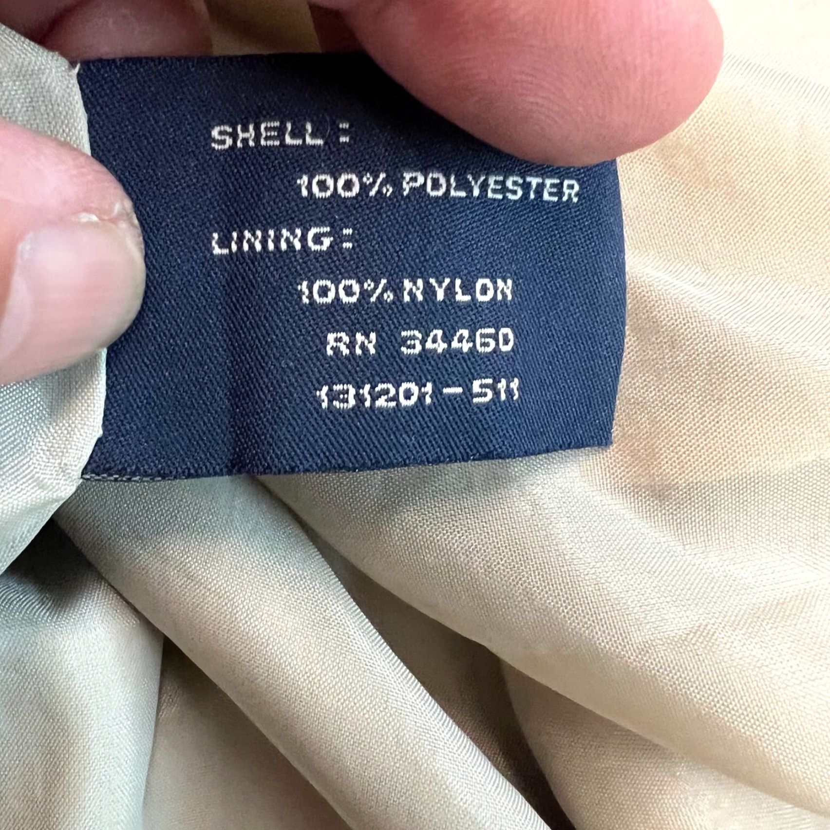 London Fog London Fog Jacket XL Mens Beige Long Sleeve Button Front Collared Zip Classic Rain Coat Softshell Nylon Lining Size US XL / EU 56 / 4 - 7 Thumbnail