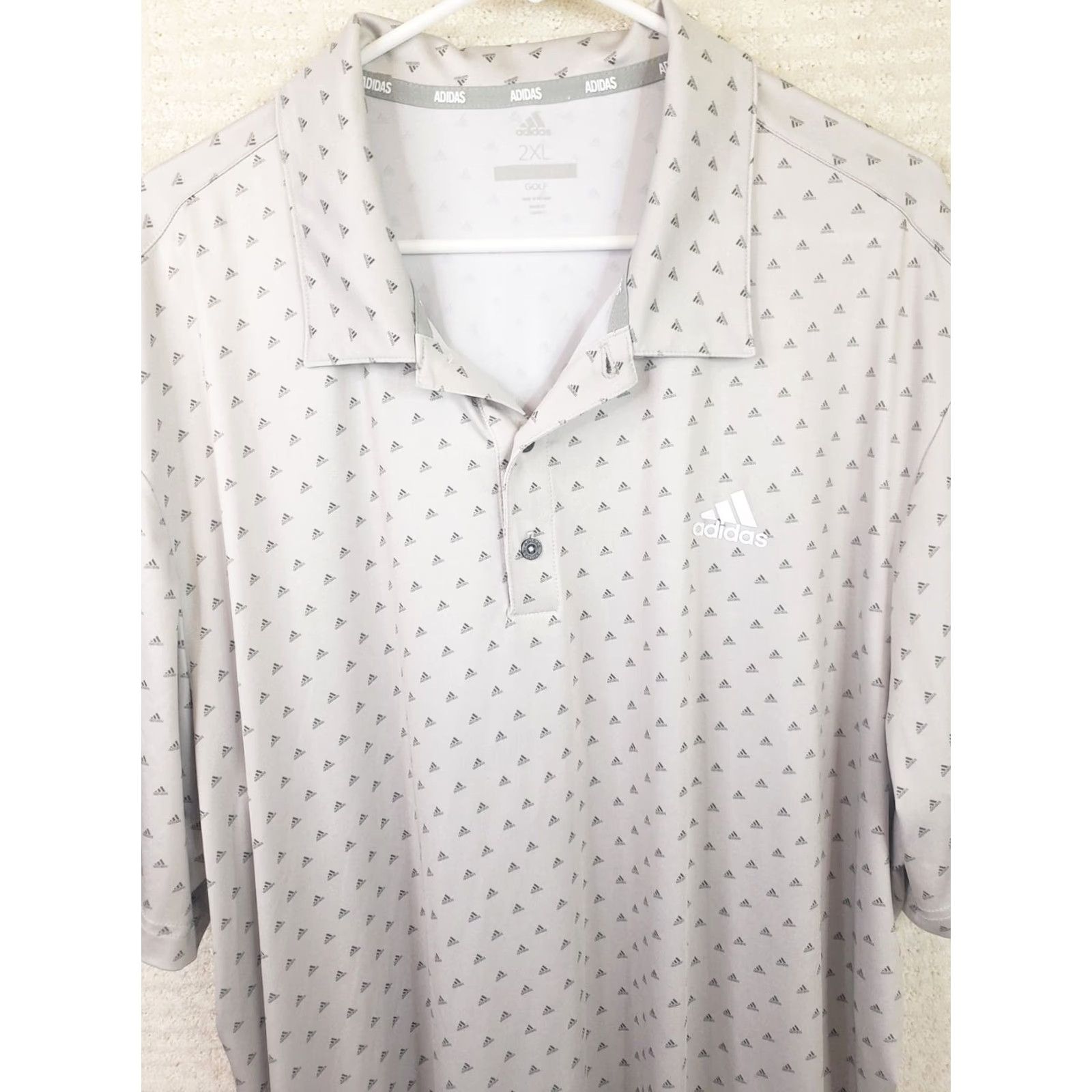 Adidas Adidas Golf Polo Shirt Mens 2XL Gray Geometric Performance All Over Print Polo Shirt Mens XXL Gray Geometric Adidas Logo Activewear Polo Mens 2XL Size US XXL / EU 58 / 5 - 2 Thumbnail